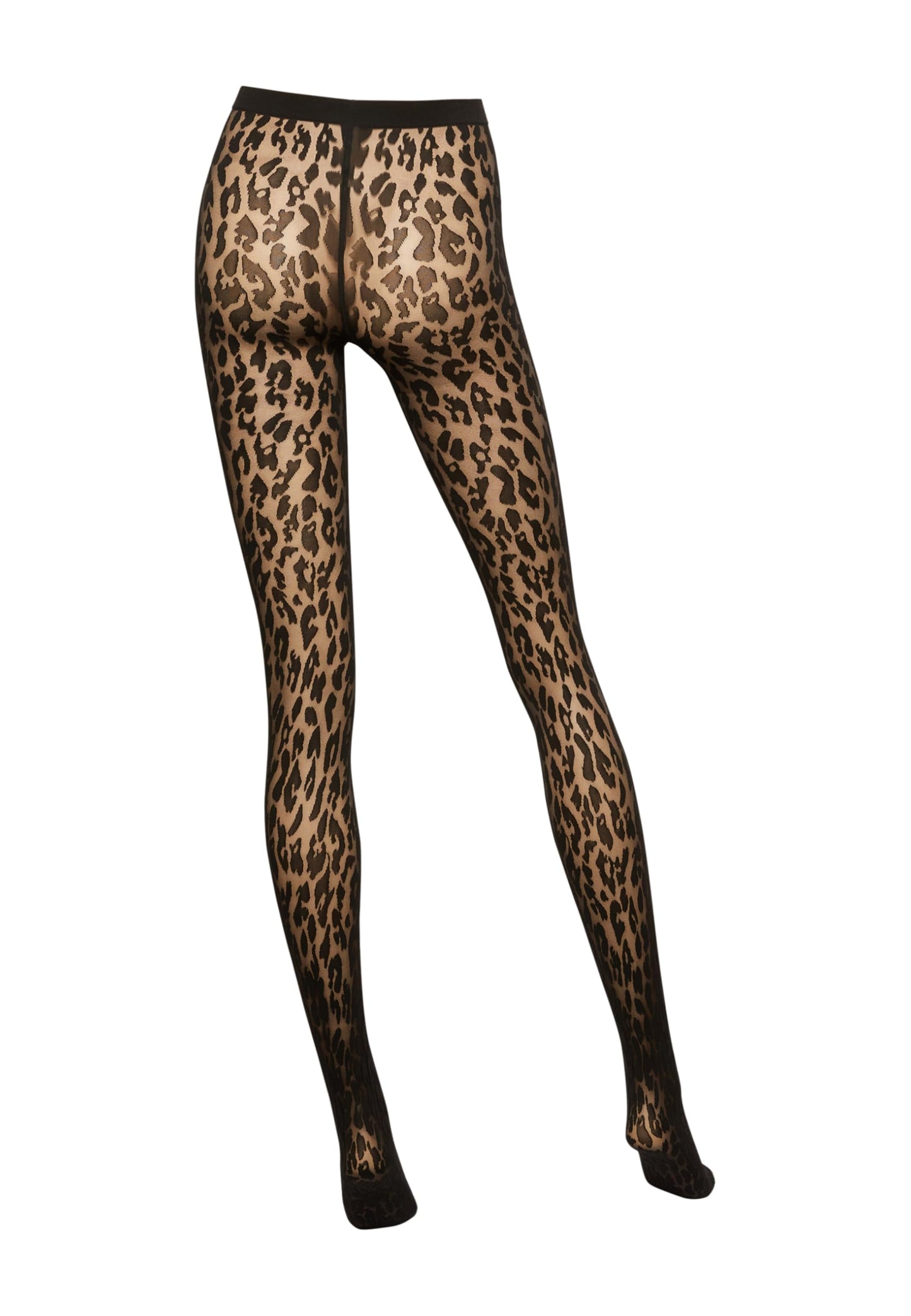 Wolford Josey Tights for Women Leo Design Sheer Opaque Animal-Inspired Print Knitted-in Waistband For Guaranteed Perfect Fit Black Small - Medaid International
