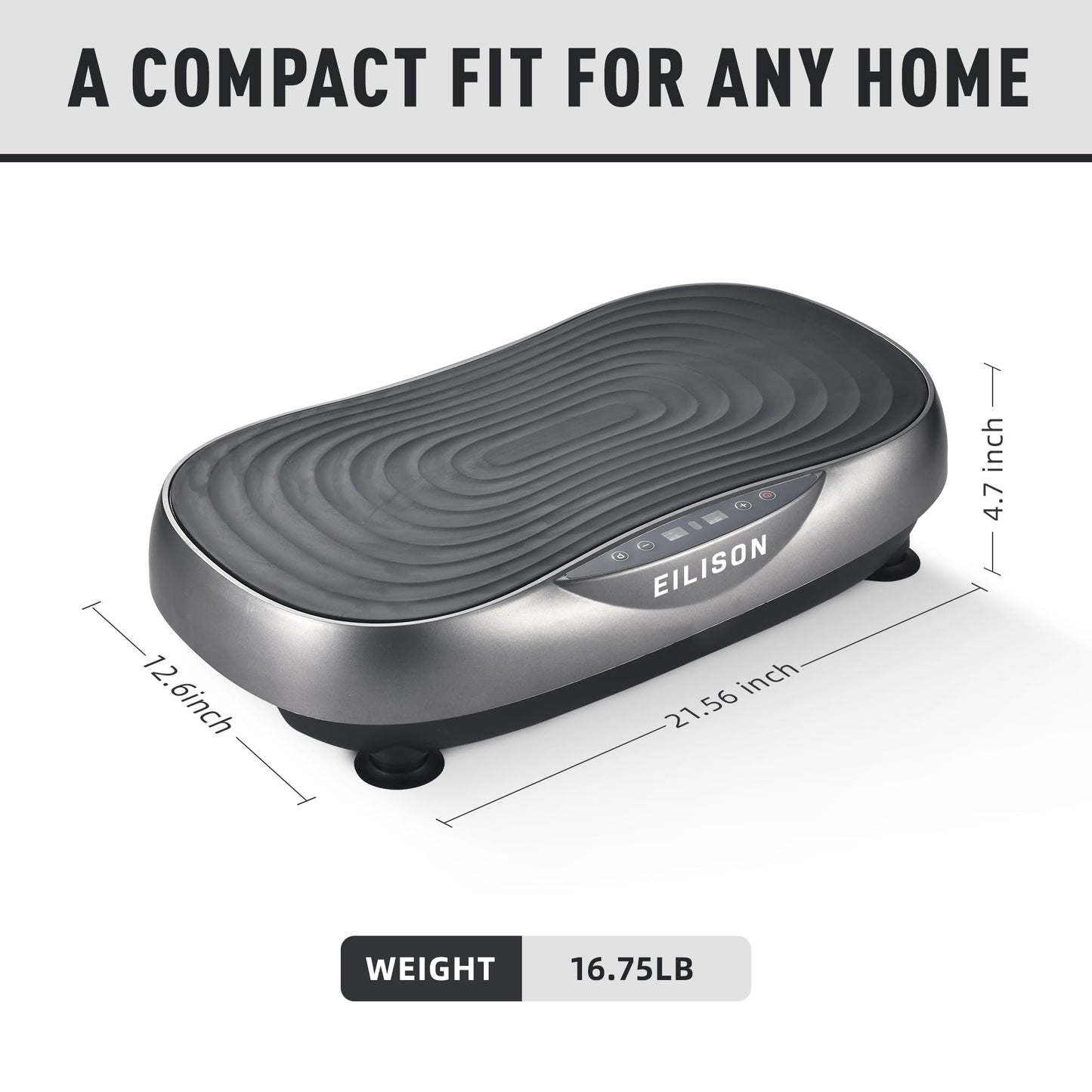 EILISON Glory Vibration Plate Exercise Machine - Lymphatic Drainage Whole Body Workout Vibration Platform 99 Adjustable Speeds Power Shaping Vibrating Plate, Weight Loss, 350 lbs (Glory Grey)