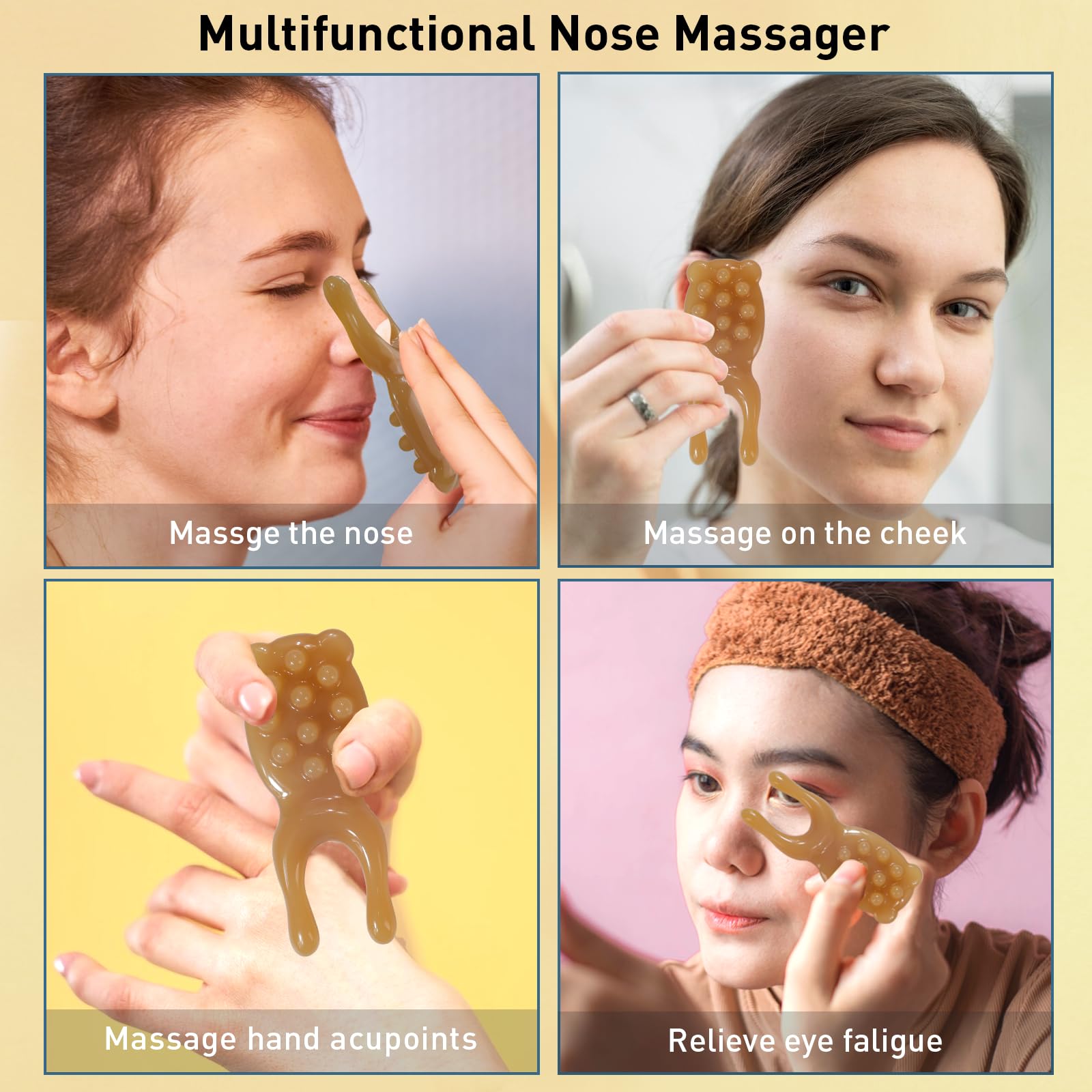 DUAIU Head Massager Scalp, Manual Hair Scalp Massager, Gua Sha Five Claw Scalp Massage Tool Comb, Facial Massager for Head Face Eye Nose Jaw Neck - Medaid International