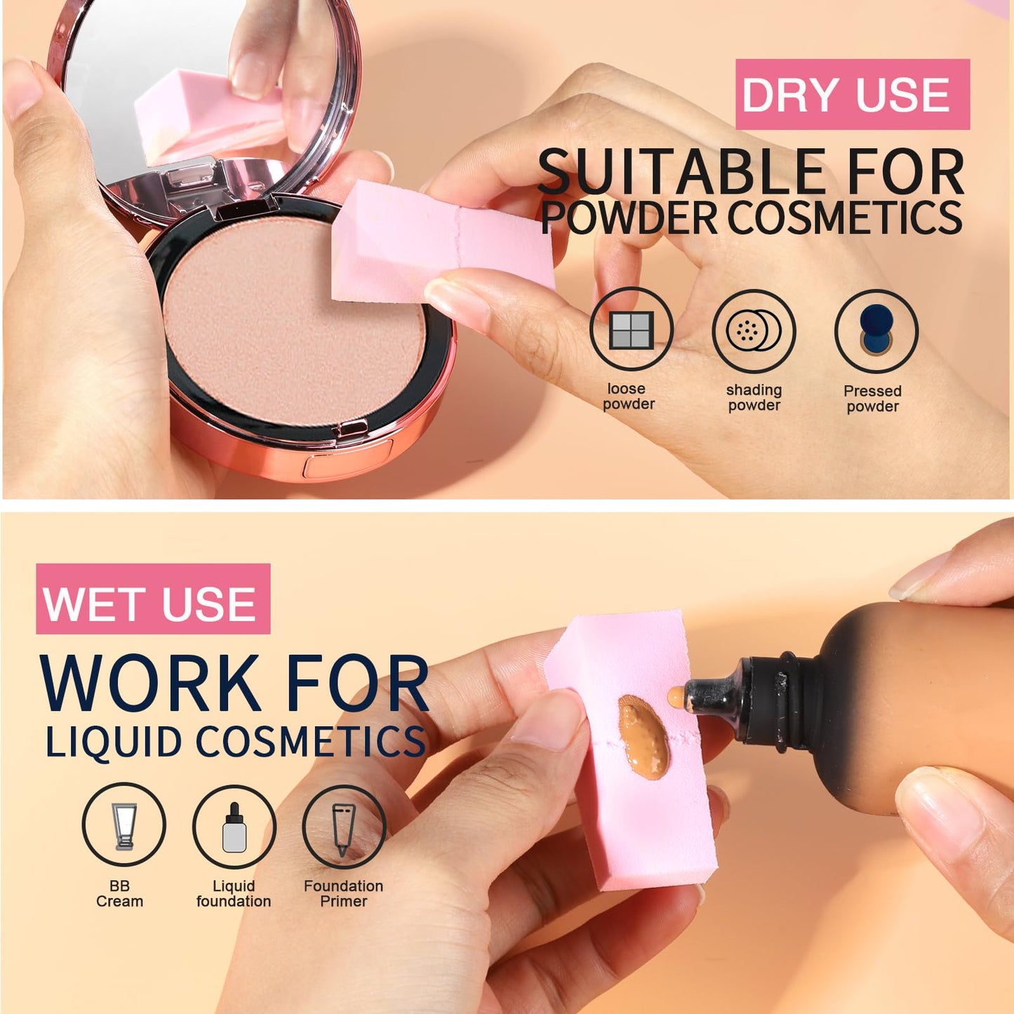 Teenitor 48 Pieces Makeup Sponge Blender For Face Curve Blending, Latex Free Small Wedge Shaped Smooth Apply Beauty Sponge Applicator For Liquid Cream Foundation Halloween Costume Festival Makeup - Medaid International