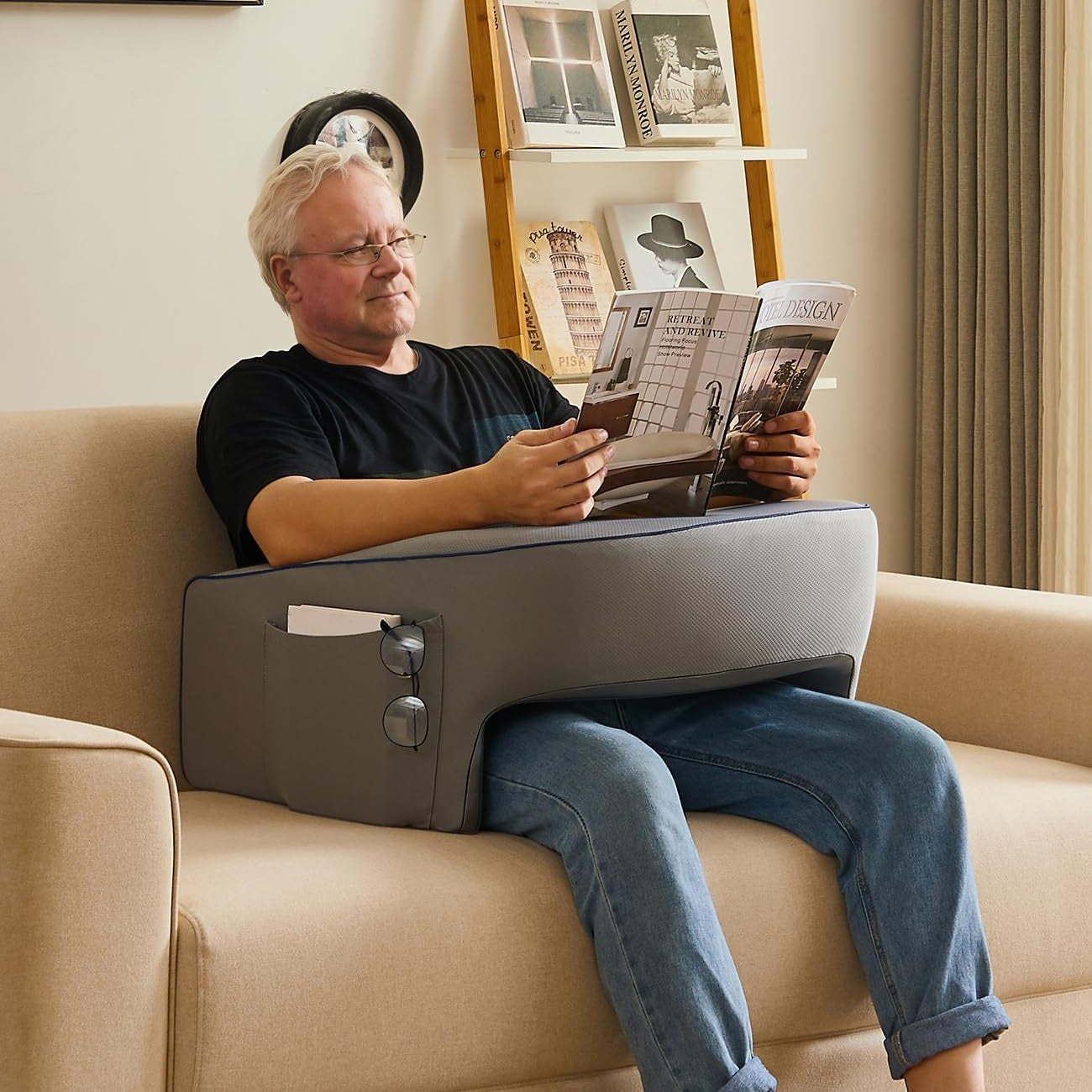 Original  High-Density Sponge Arm Rest Pillow for Reading, Working, Playing Steam Deck