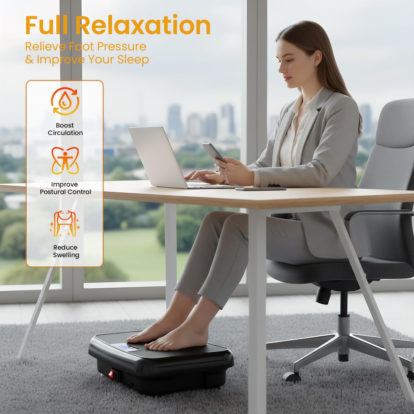 TISSCARE Vibration Plate Exercise Machine Mini Vibrating Plates for Sedentary Users, Helpful for Lymphatic Drainage and Weight Loss, 400Lbs Capacity Full Body Power Shake Workout Platform for Home