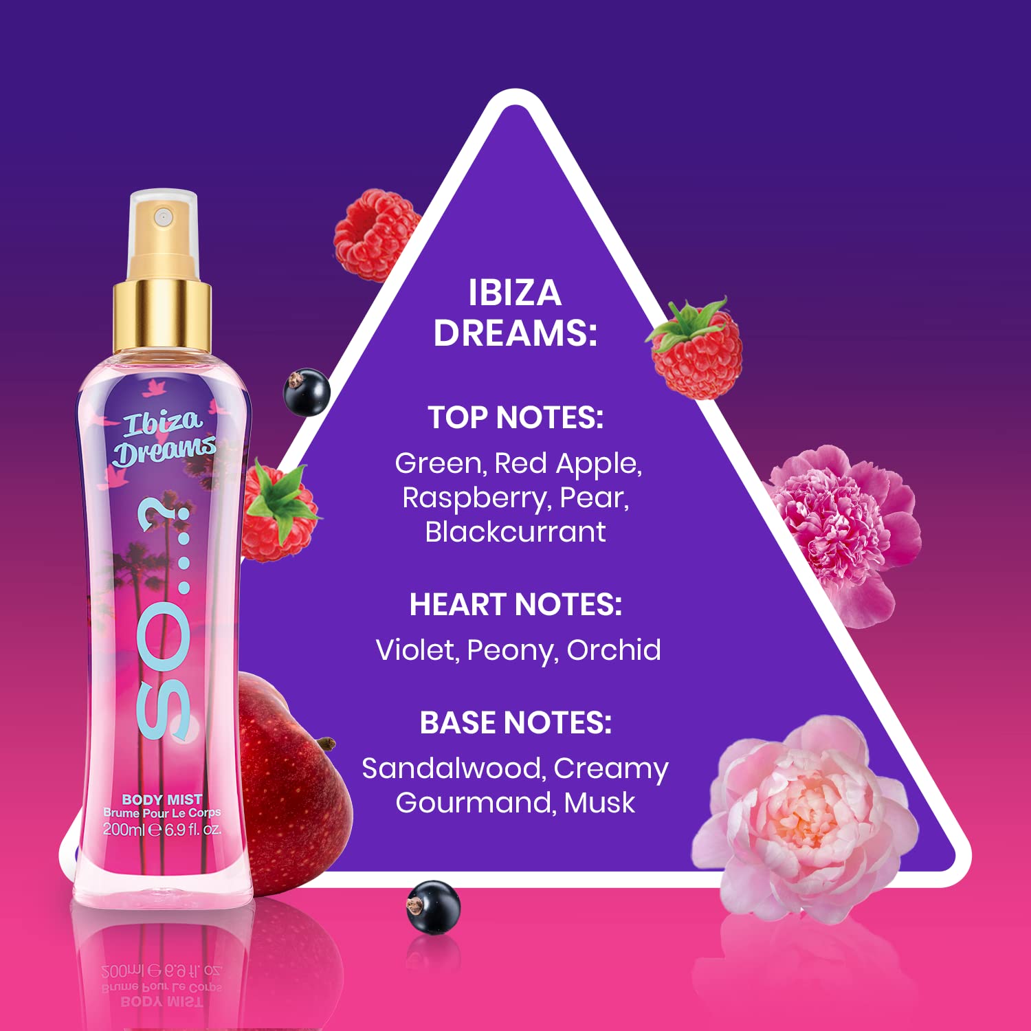 Ibiza Dreams Body Mist by So...? - Long-Lasting Perfume with Fruity, Floral Notes - Body Spray - Ideal Gifts for Women - 6.9 oz - Medaid International