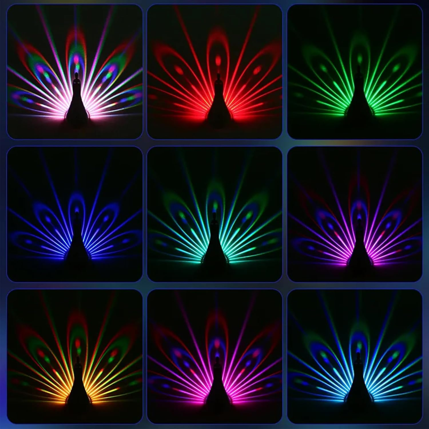 Peacock Projection Lamp, Wall Light with Remote Control - Medaid International