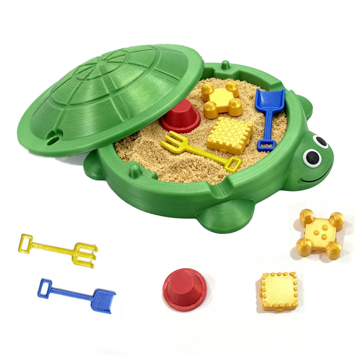 Mini Turtle Sandbox for Desk, Turtle Sandbox with Lid, Minis Zen Garden with Molds Sand Mini Tools Fun Gifts