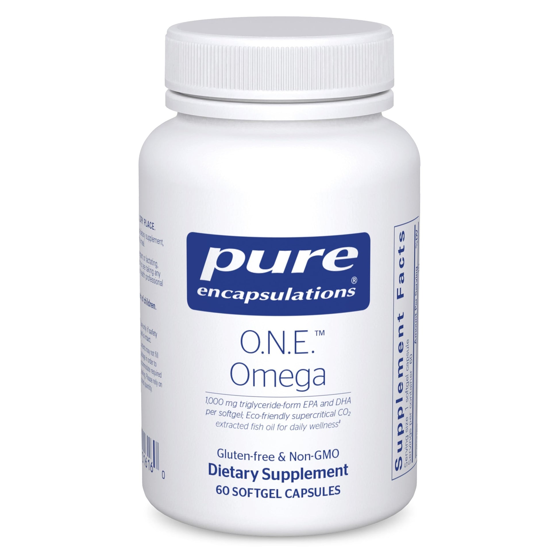 Pure Encapsulations O.N.E. Omega - Fish Oil Supplement for Heart Health, Joints, Skin, Eyes, and Cognition* - Fish Oil Concentrate with EPA and DHA - 60 Softgel Capsules - Medaid International