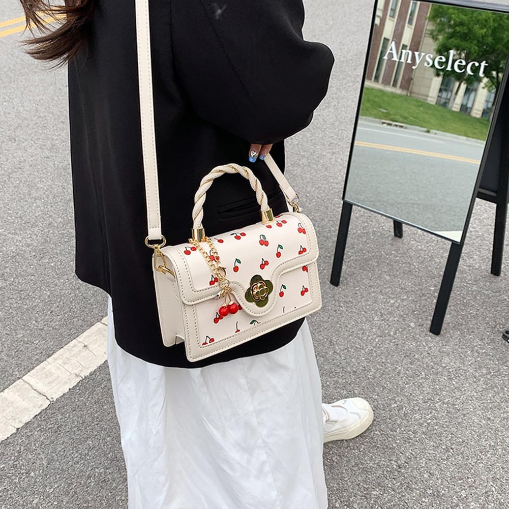 TERRIFI Fashion Shoulder Bag, Lovely Cherry PU Leather Crossbody Bag, Suitable for Women Tote Bag