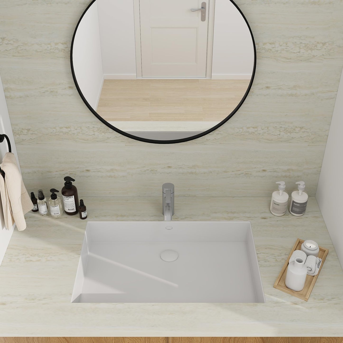 PHINILUX Marble Contact Paper for Countertops Cover - 15.7" X 118" Beige Travertine Peel and Stick Wallpaper - Removable Self Adhesive Thick Granite Vinyl Film Roll - Medaid International