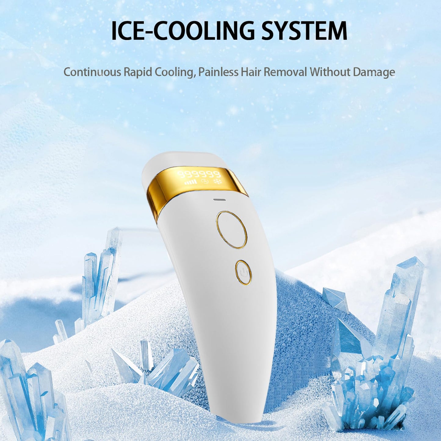 Laser Hair Removal with Ice Cooling for Women and Men 999,999 Flashes IPL Hair Remover Device 5 Adjustable Levels for Legs Underarm Arm Face Body, Corded - Medaid International