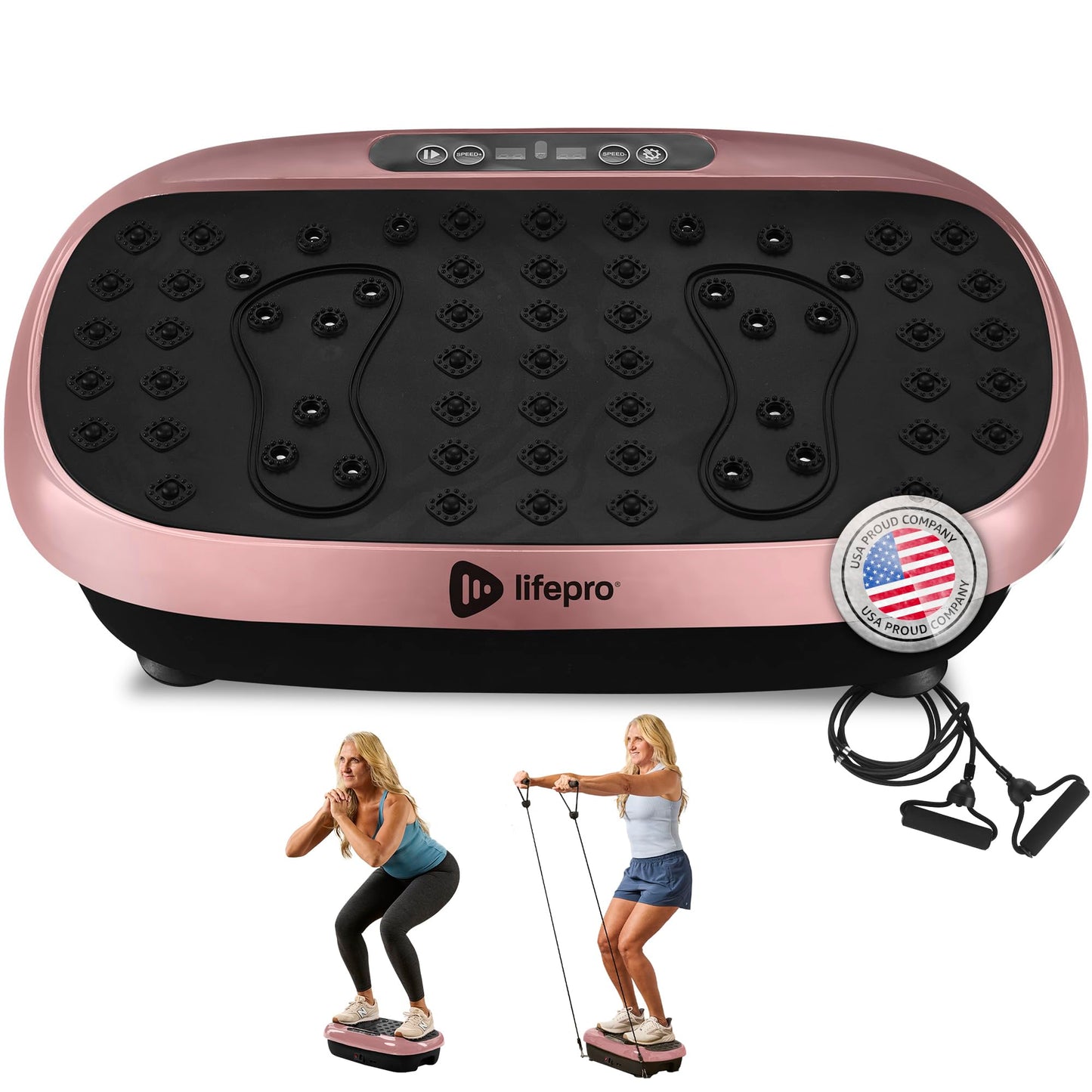 Lifepro HexaPlate Lite Vibration Plate Exercise Machine with Magnetic Acupoints - Full Body Vibration Platform for Beginners and Recovery - Lymphatic Drainage Massager for Muscle Toning and Fitness