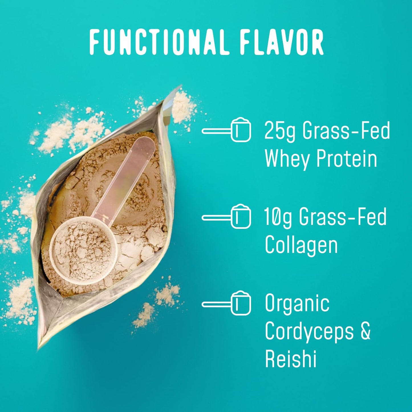 FlavCity Grass Fed Whey Protein Powder - Vanilla Smoothie - 25g Protein & 10g Collagen - Made with Real Vanilla Bean & Organic Coconut Milk - Gluten Free & No Added Sugars (20 Servings) - Medaid International