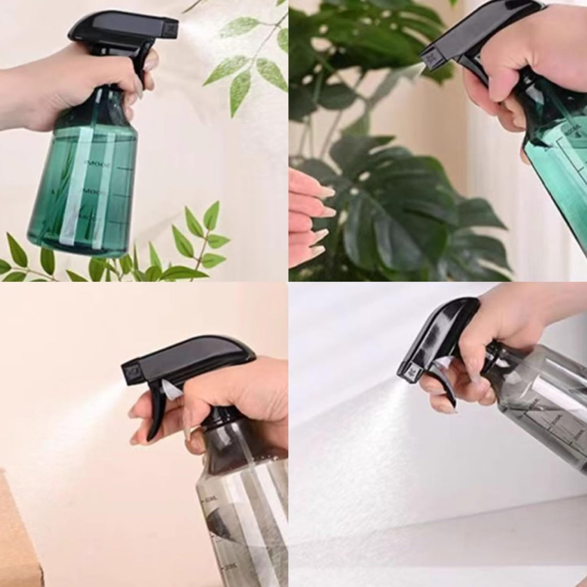 2 Pack Plant Spray Bottles, 17oz Clear Plastic Water Spray Bottle with 360° Adjustable Nozzle, Multi-Use Plant Mister for Garden, Kitchen, Salon and Home