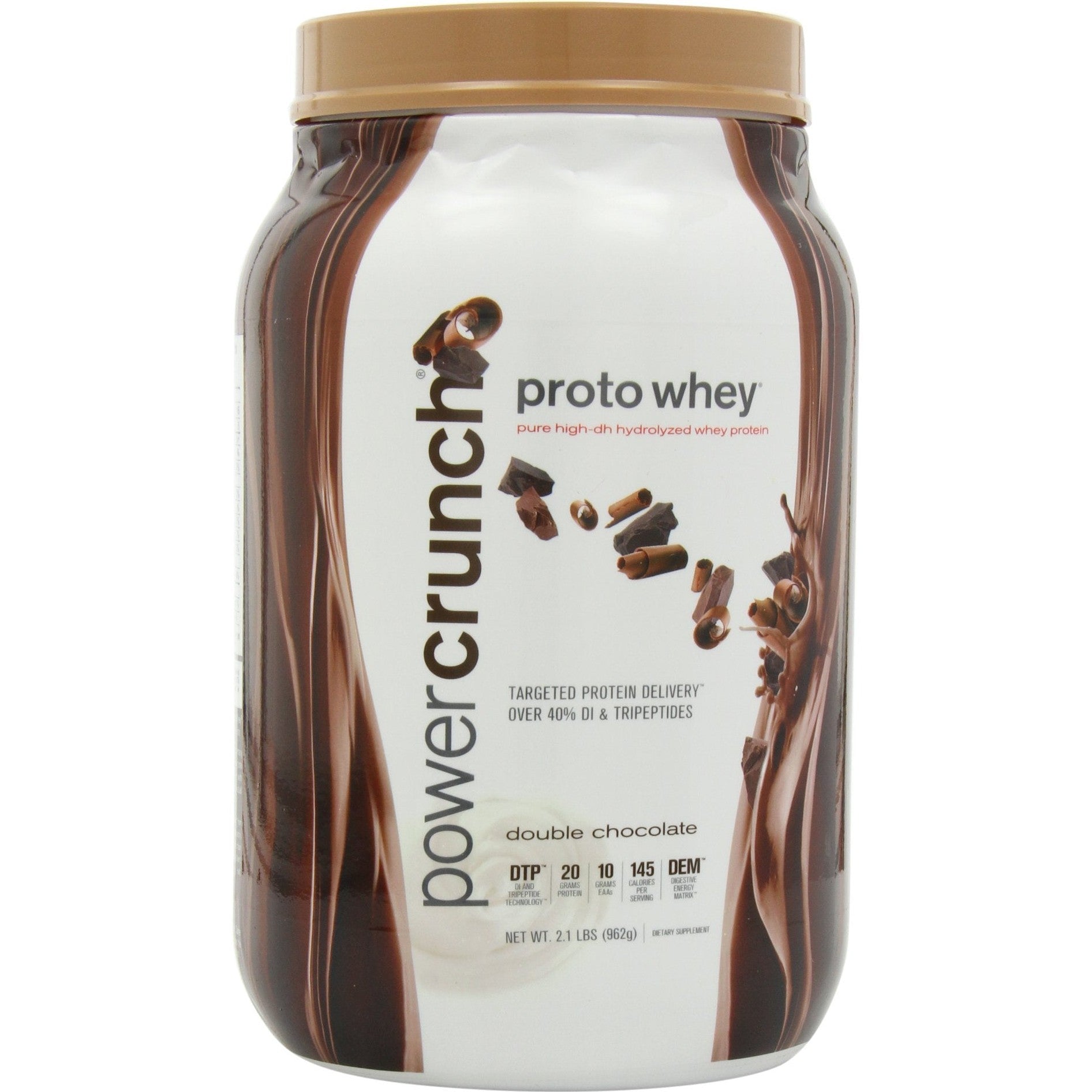 Power Crunch Whey Protein Powder, With Amino Acids, Protein Shakes with Delicious Taste, Double Chocolate, 2.1 LB - Medaid International