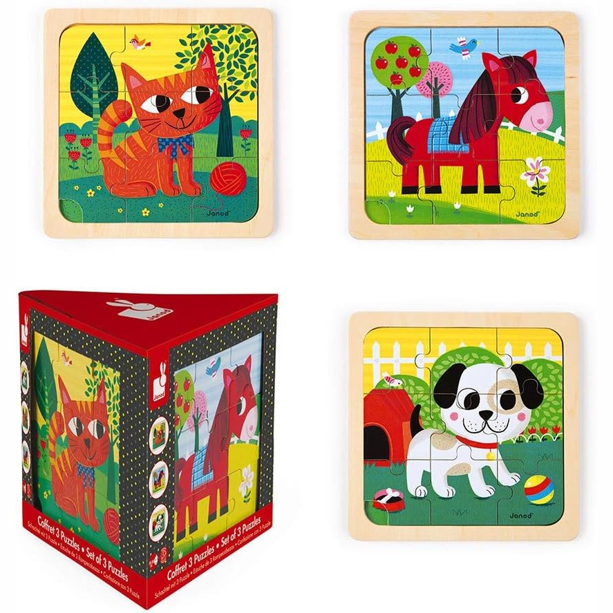 Janod - Set Of 3 Puzzles - Tornado Titus Felix 9