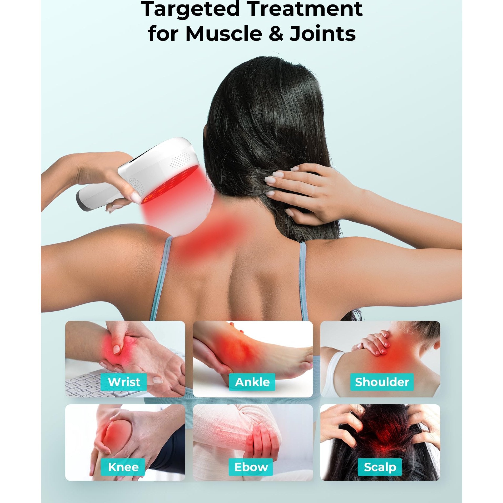 Zelvory Cold Red Light Therapy Device with Stand, Infrared Light Therapy Wand Targets Sore Muscles & Joints Issues, Hand-held lllt Low Level Pain Relief Machine (4 * 808nm+14 * 650nm) - Medaid International