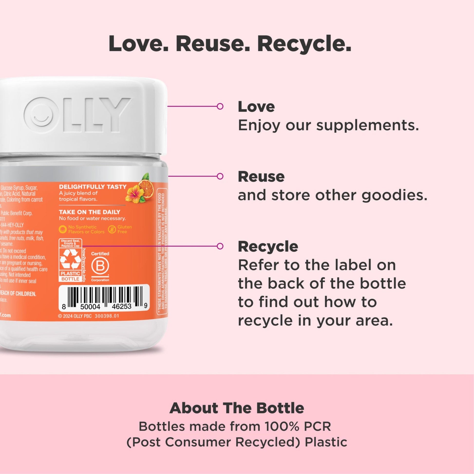 OLLY Heavenly Hair Gummy, Supports Healthy Hair, Keratin, Biotin, AMLA, Chewable Supplement, 30 Day Supply - 60 Count - Medaid International
