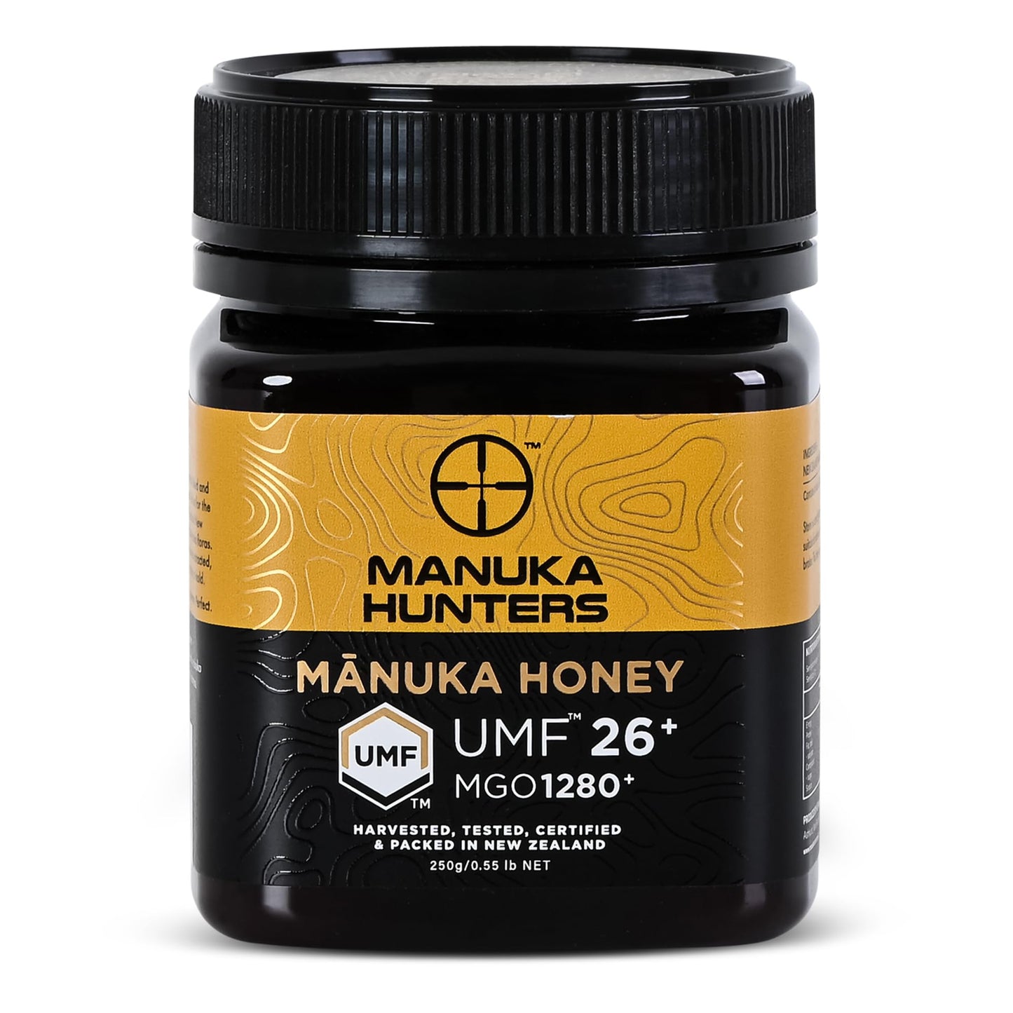 Manuka Hunters UMF 26+/MGO 1280+ Certified New Zealand Manuka Honey - 100% Pure Natural Sweetener - Gluten, Dairy Free - Ideal for Tea, Coffee, Smoothies, and Baking - Sustainable - 8.8oz/250g Jar - Medaid International