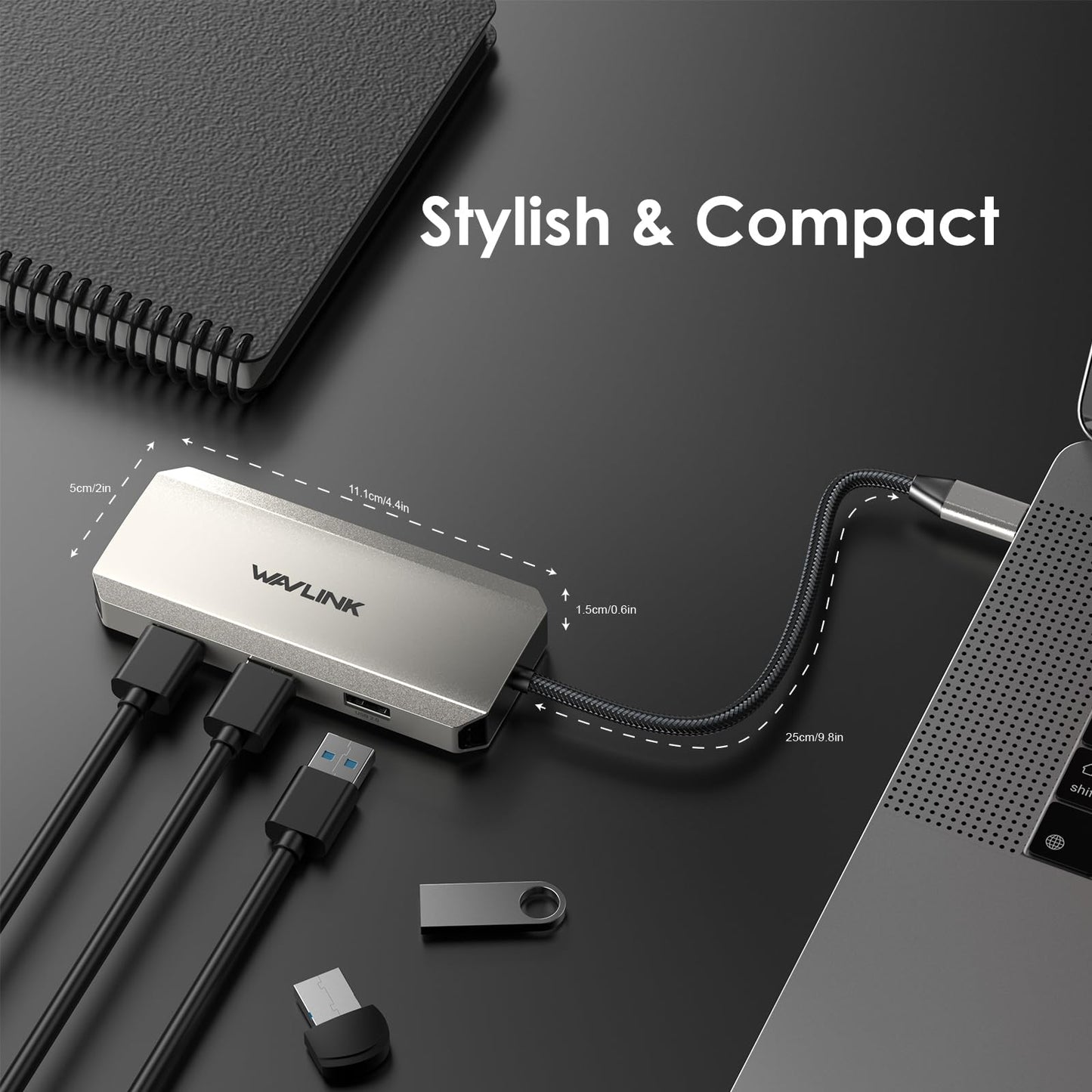 Laptop Docking Station, WAVLINK Triple 4K Docking Station with Dual HDMI, DP, 100W PD in, 3 USB-A2.0 for Wireless Device, Compatible with Dell/HP/Lenovo etc, Windows Systerm Computer Only - Medaid International
