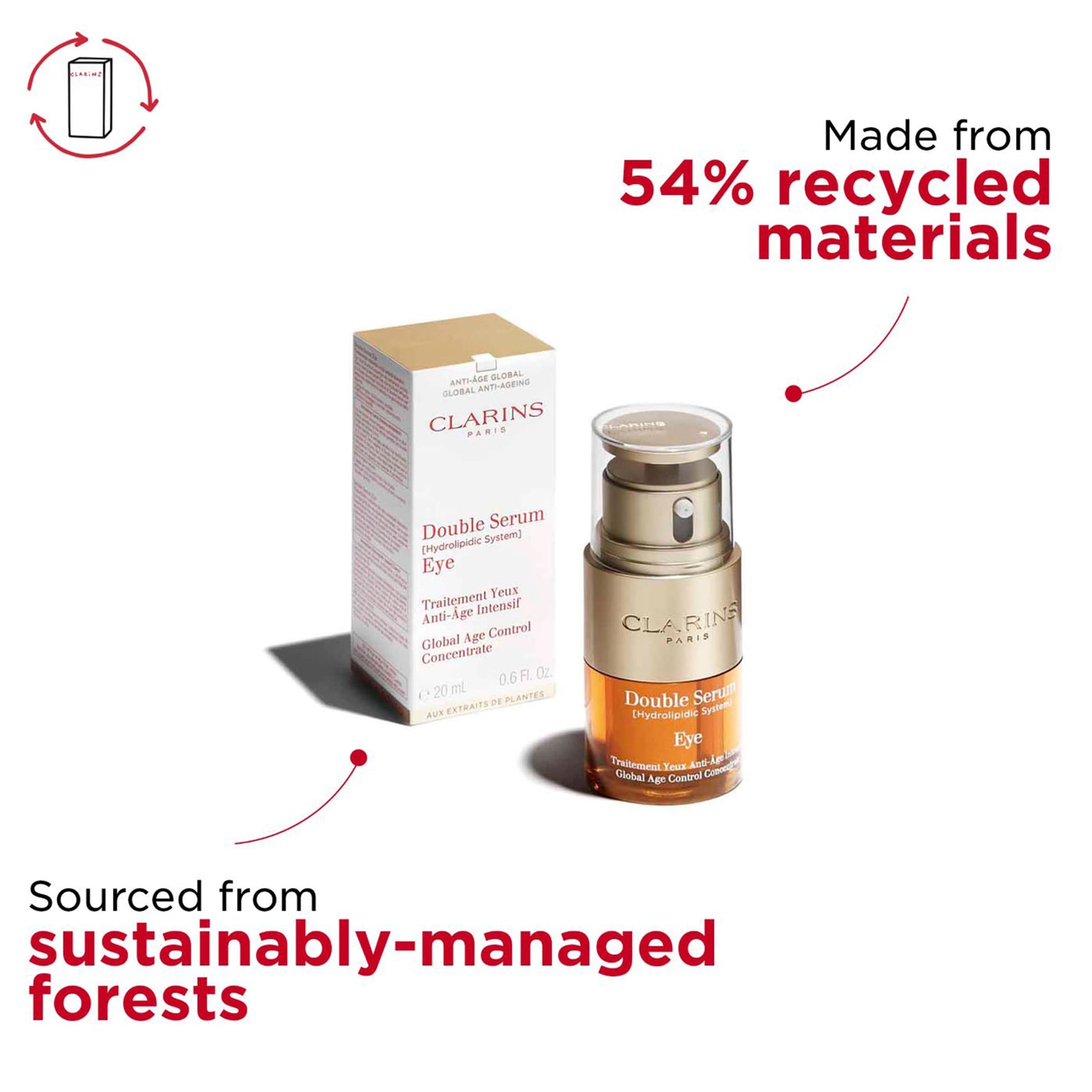 Clarins Double Serum Eye | Anti-Aging Eye Treatment | Visibly Smoothes, Firms, Hydrates and Revitalizes For More Youthful-Looking Eyes In Just 7 Days* | 13 Plant Extracts, Including Turmeric | 0.6 Oz - Medaid International