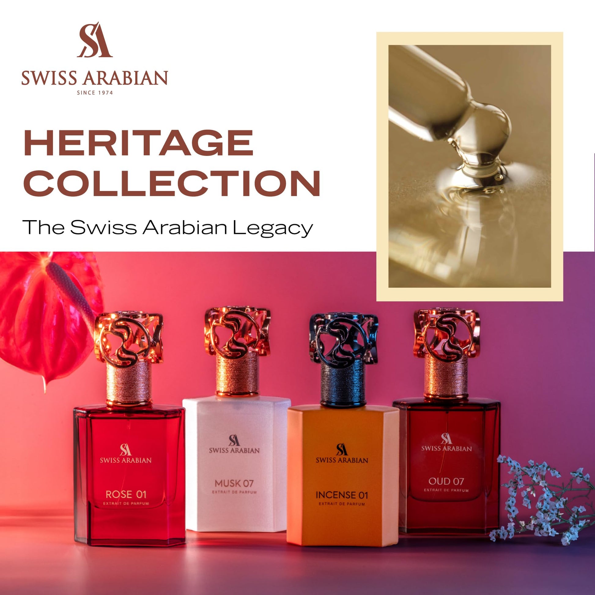 Swiss Arabian Musk 01 - Arabian Perfumes for Women and Men - Long Lasting Perfume - Spicy, Floral, Musk Perfume - Seductive Signature Aroma - 1.7 oz - Medaid International