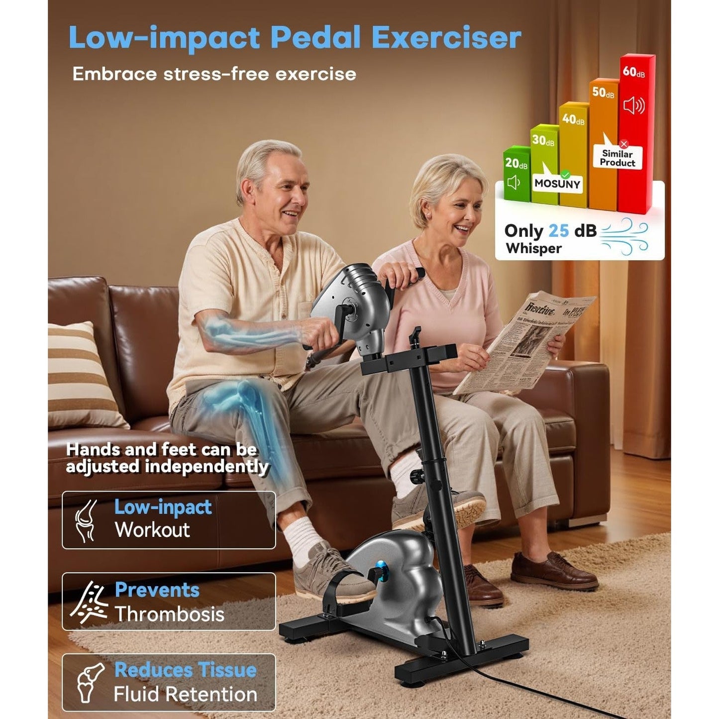 Motorized Arm & Leg Exercise Bike for Seniors – Restore Mobility & Circulation at Home (12 Speeds, Adjustable Resistance)