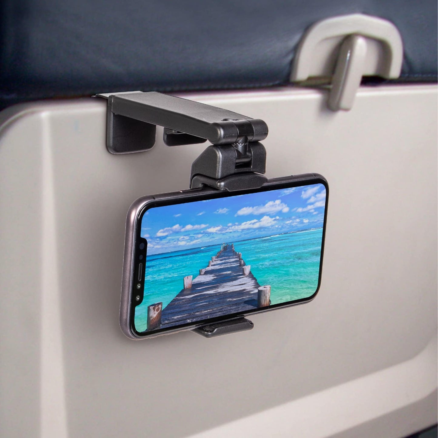 Perilogics Universal in Flight Airplane Phone Holder Mount. Hands Free Viewing with Multi-Directional Dual 360 Degree Rotation. Pocket Size Must Have Airplane Travel Essential Accessory for Flying - Medaid International
