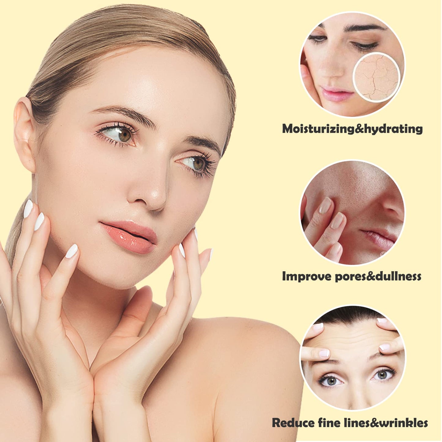Permotary 6 PCS 24k Gold Crystal Gel Collagen Facial Masks, Deep Moisturizing Facial Sheet for Women Skin Care Revitalize Skin - Medaid International