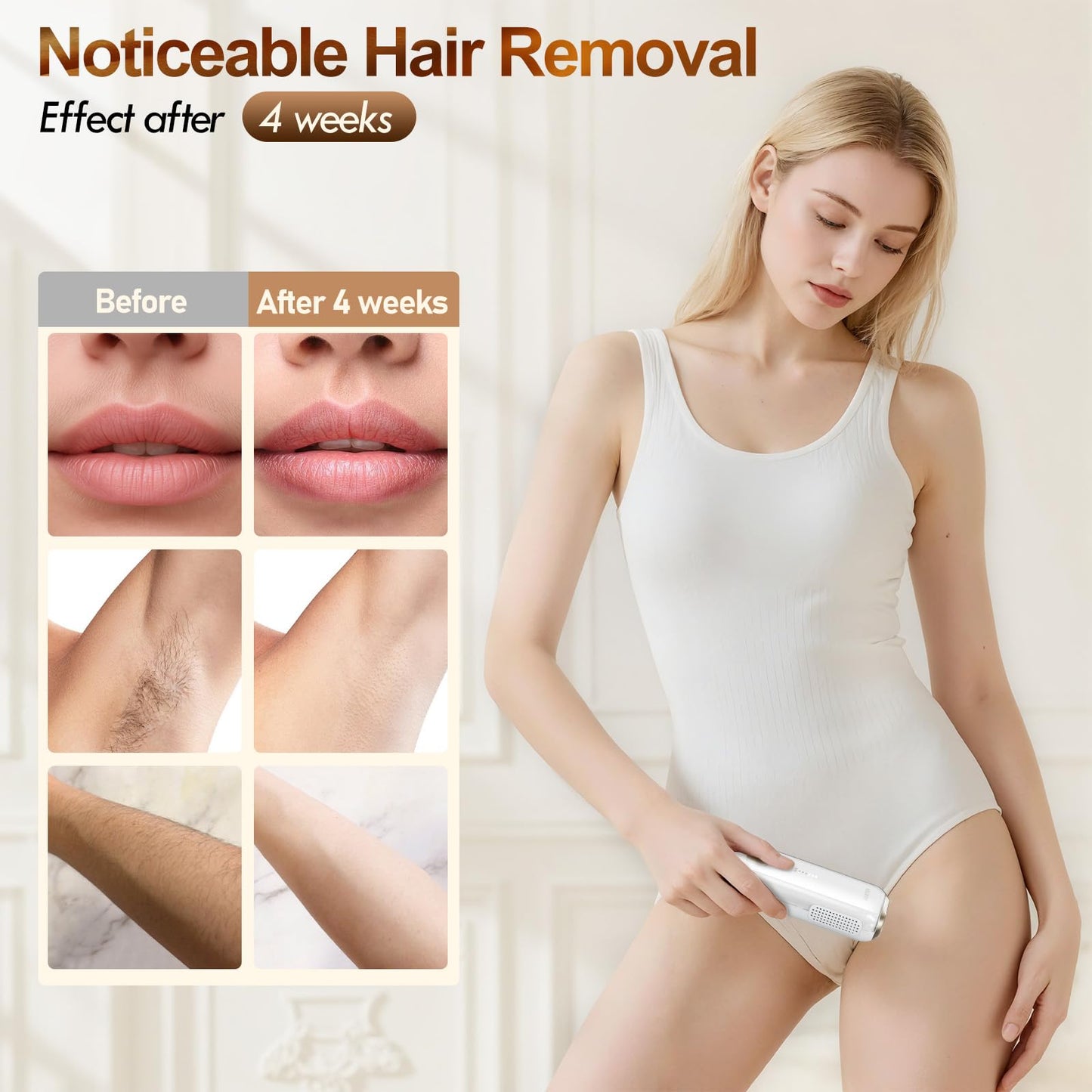 Laser Hair Removal, IPL Hair Removal for Women and Men with 5 C°Sapphire Ice-Cooling Function, At-Home Hair Removal Device for Armpits Back Legs Arms Face Bikini Line,Unlimited Flashes,Nearly Painless - Medaid International