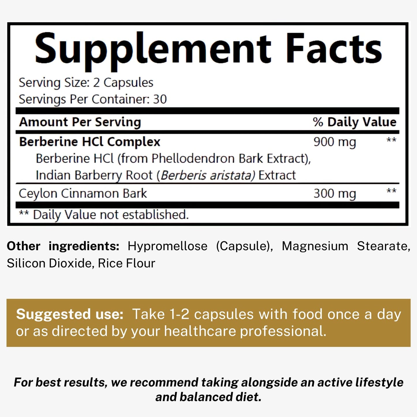 Berberine 1200mg HCL Plus Ceylon Cinnamon Capsules - Metabolic & Immune Support Berberine Supplement, AMPK Metabolic Activator Complex, Cardiovascular Support - Berberine HCL 1200 mg Capsules - Medaid International