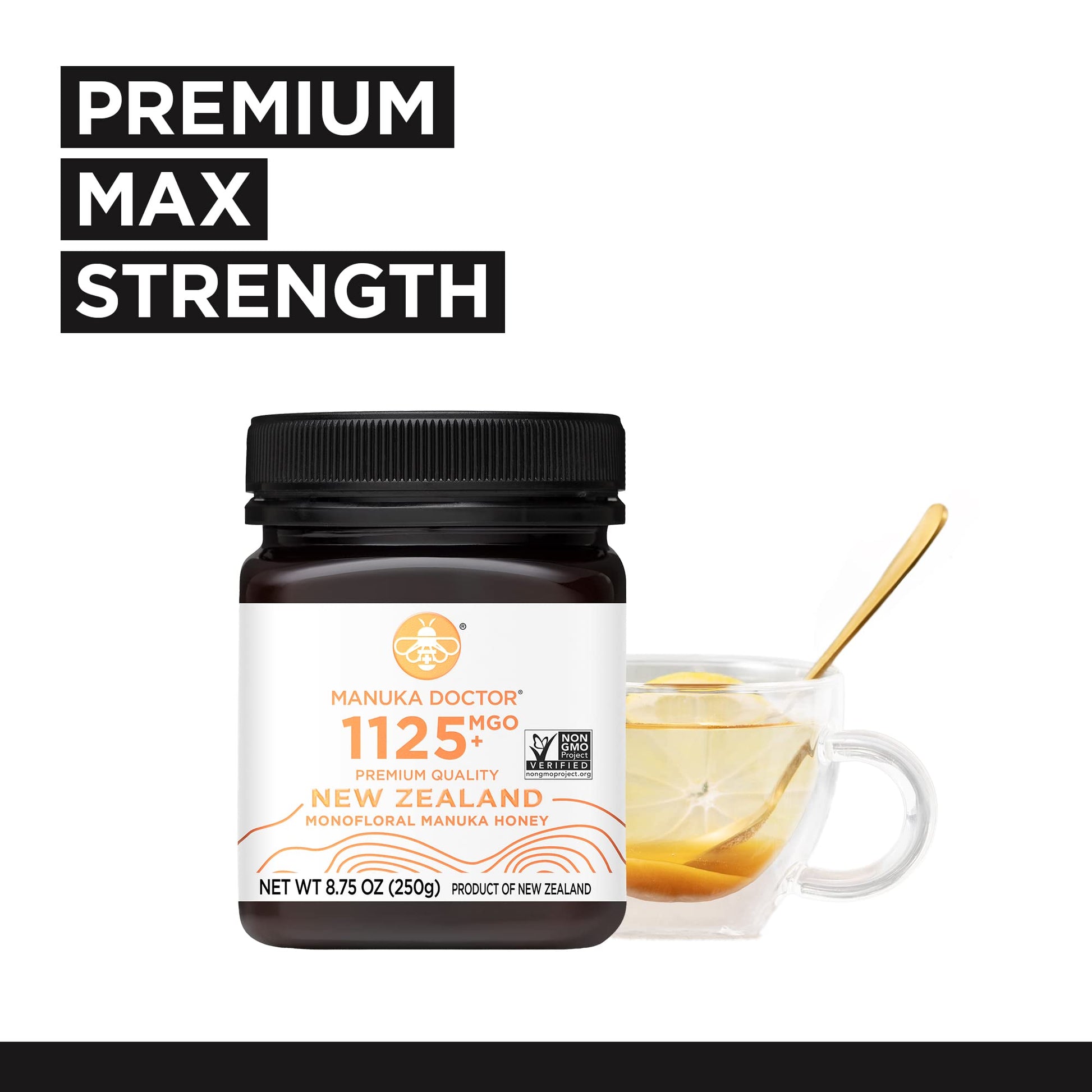 Manuka Doctor - MGO 1125+ Manuka Honey Monofloral, 100% Pure New Zealand Honey. Certified. Guaranteed. Raw. Non-GMO (8.75 oz) - Medaid International