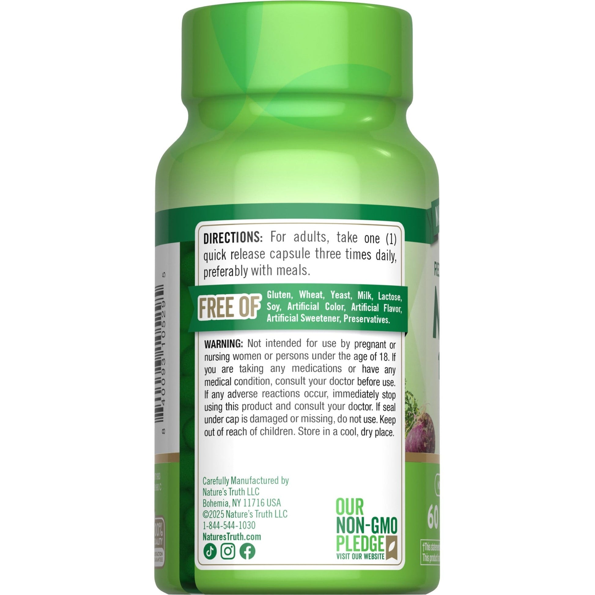 Nature's Truth Maca Root 1600 mg | 60 Quick Release Capsules | Red, Yellow, and Black | Performance Formula | Non-GMO & Gluten Free Supplement - Medaid International