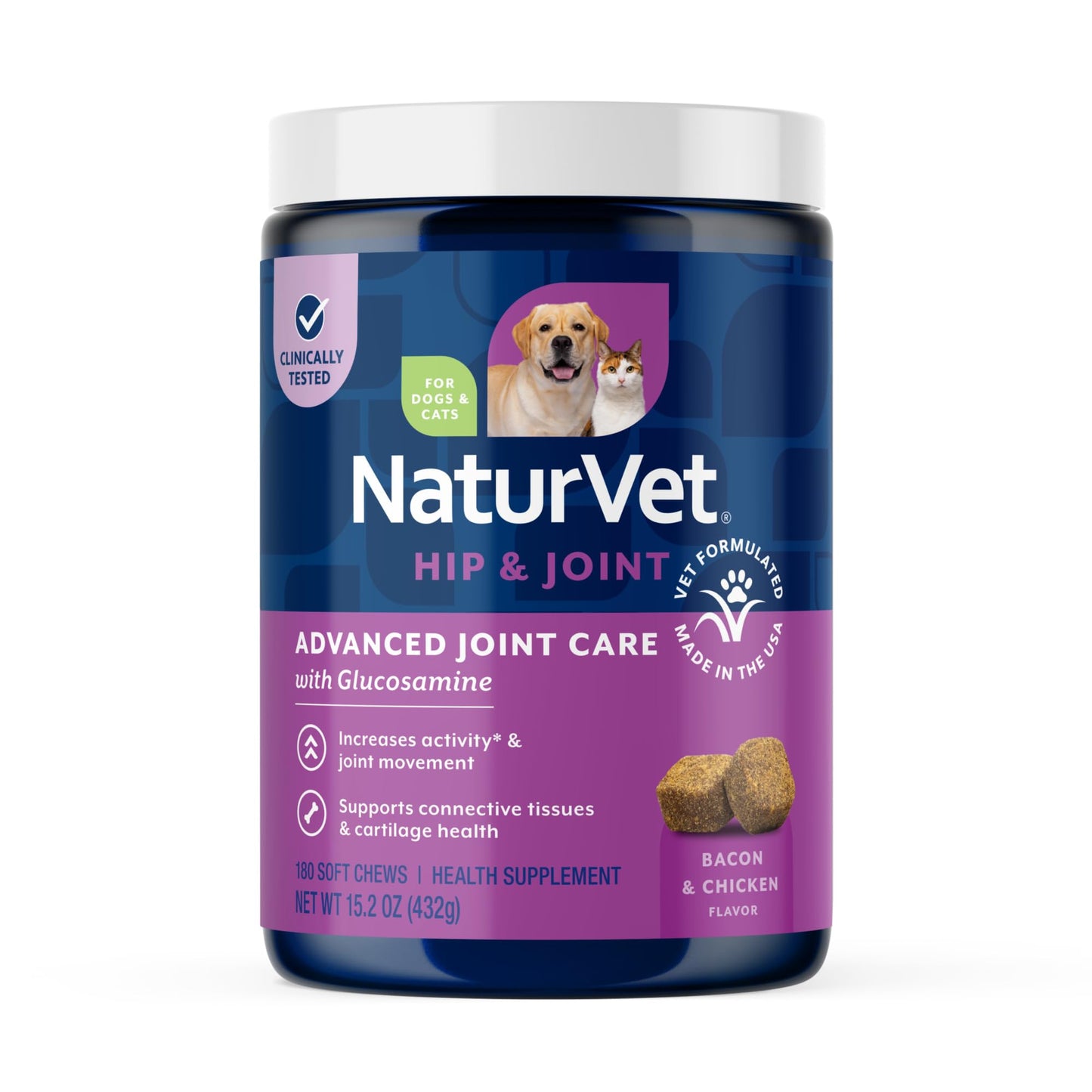 NaturVet ArthriSoothe-Gold Level 3 Advanced Joint Care for Dogs – Soft Chew Dog Supplement with Glucosamine, MSM, Chondroitin & Hyaluronic Acid – Wheat-Free Pet Supplements – 180 Ct.