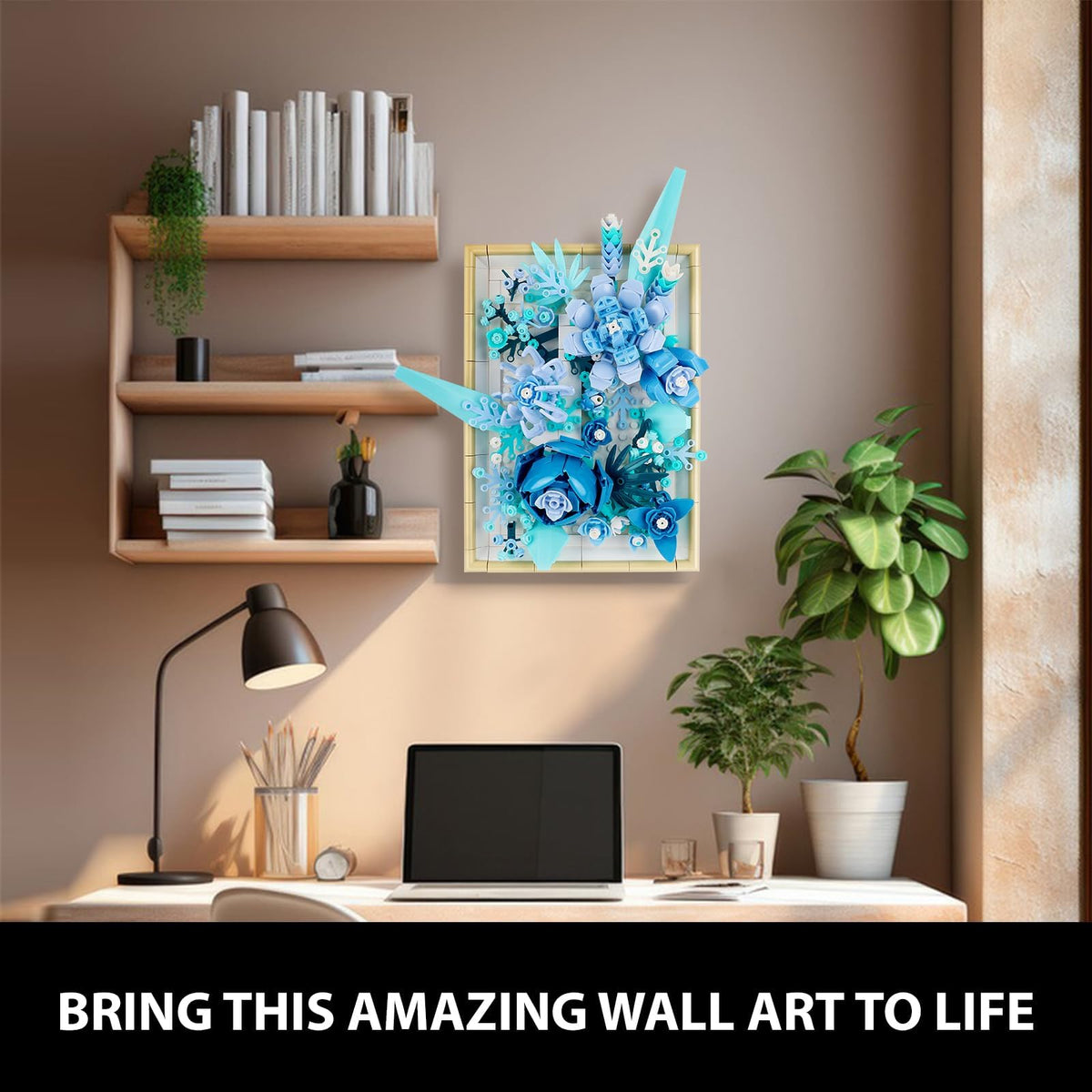 KASTWAVE Flowers Building Set for Adults, Compatible with Lego Flowers Roses Plants Picture Frame, Botanical Collection Wall Art Home Office Decor, Ideas Gift Building Toy for Boys Girls (728 PCS)