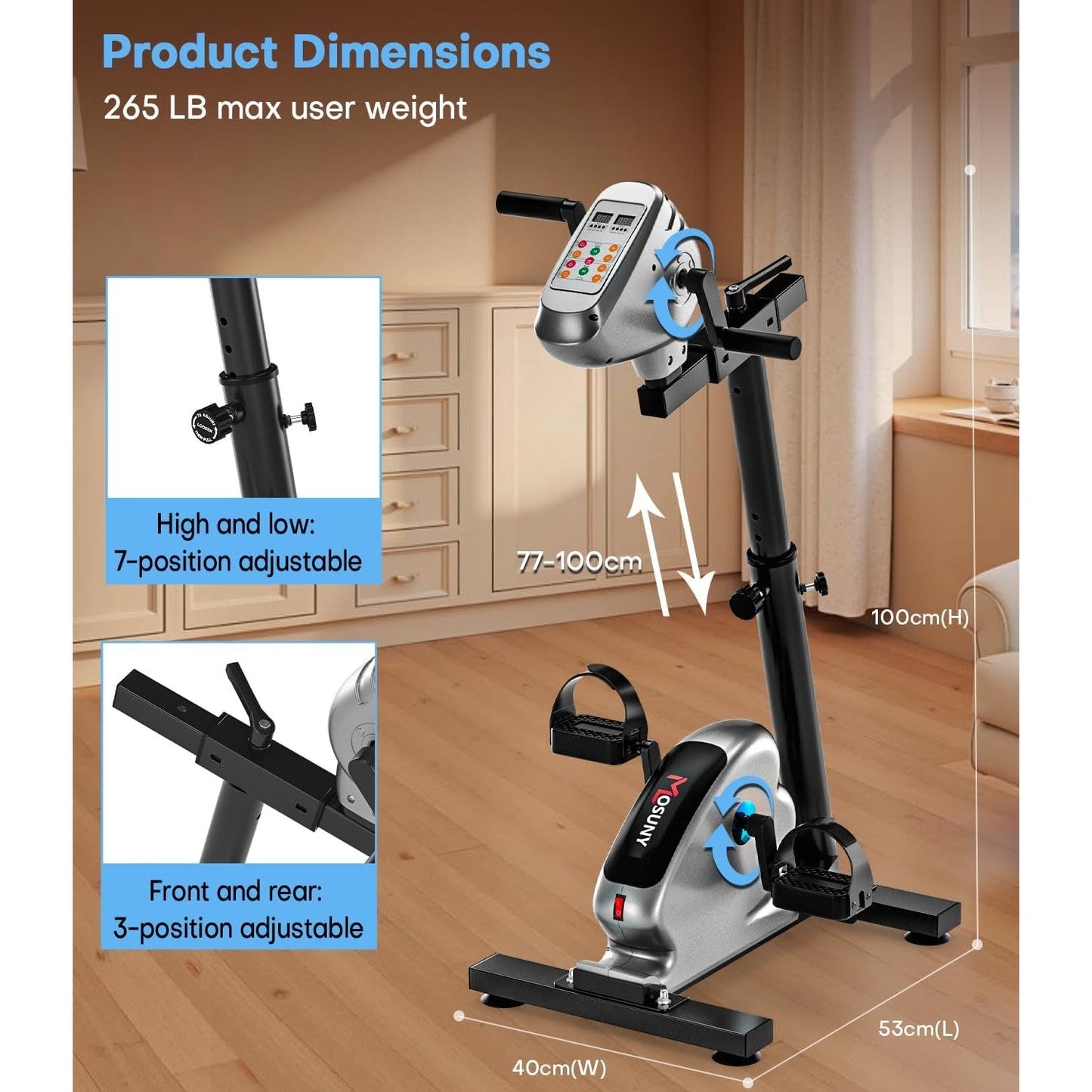 Motorized Arm & Leg Exercise Bike for Seniors – Restore Mobility & Circulation at Home (12 Speeds, Adjustable Resistance)
