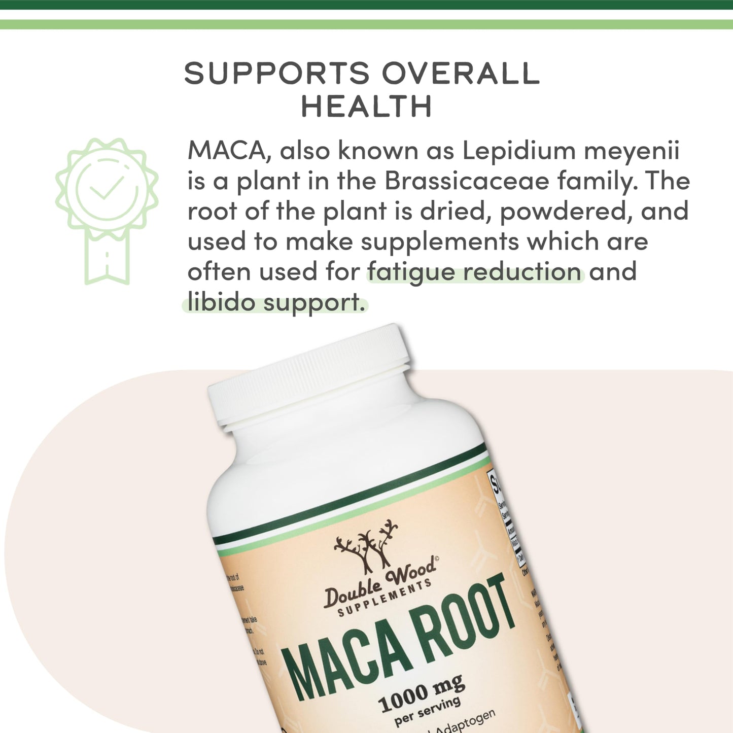 Maca Root Capsules for Women and Men, 300 Count (1,000mg of Black, Red, Yellow Maca Powder per Serving) Grown in Peru (for Energy, Performance, Motivation) by Double Wood - Medaid International