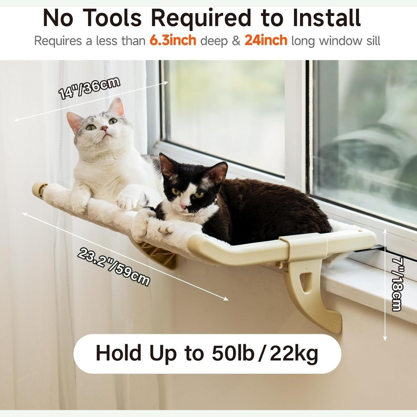 MEWOOFUN Window Sill Perch for Indoor Cats hammock