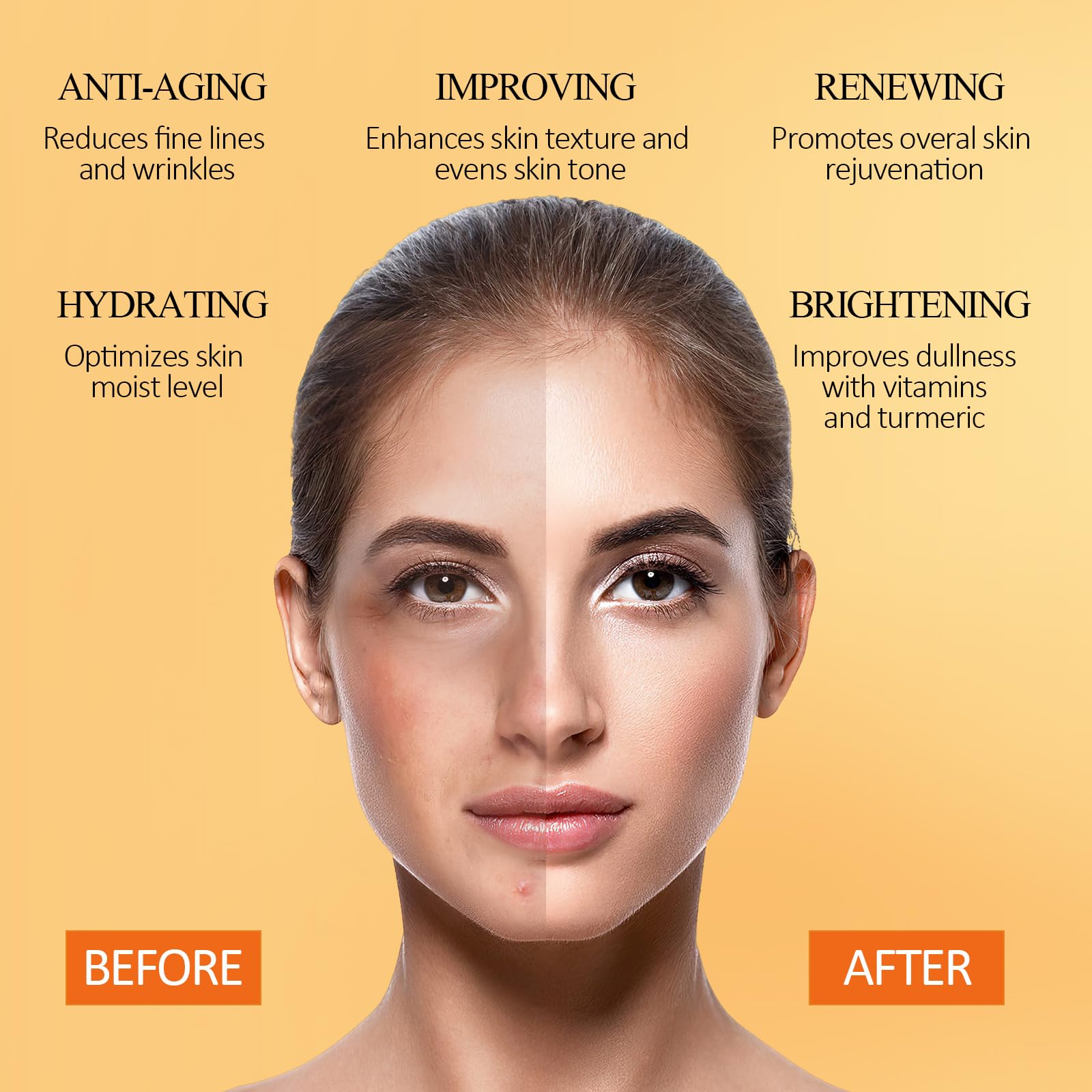 Vitamin C Face Mask with Kaolin Clay and Turmeric for Dark Spots, Dull Skin, Skincare Facial Mask for Controlling Oil and Refining Pores 5.29 Oz - Medaid International
