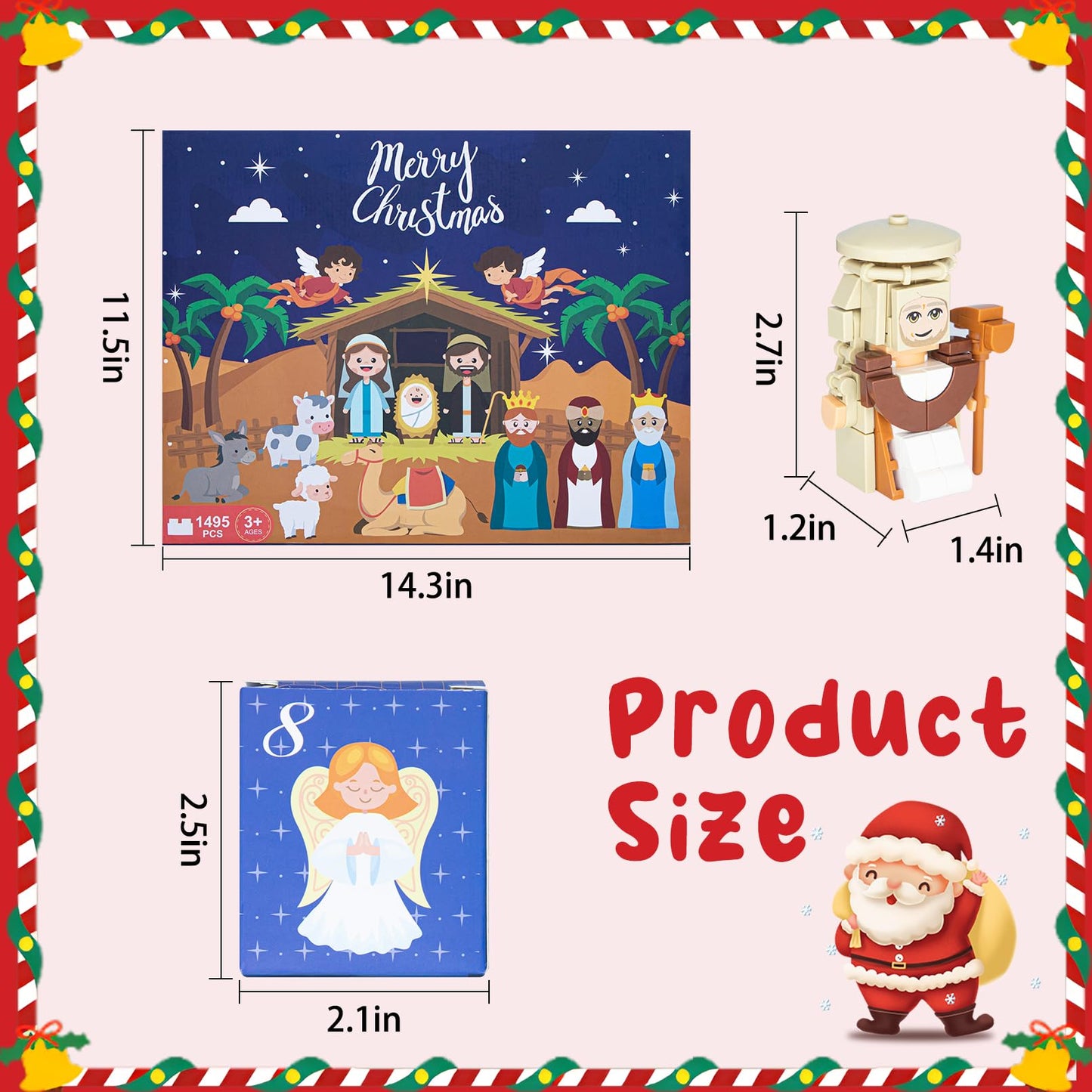 Nativity Advent Calendar 2025 Building Blocks-24 Days of Nativity Scene Set,Christmas Building Countdown Calendar,Stocking Stuffer Building Toys for Boys,Girls,Teens & Adults Ages 6+ - Medaid International