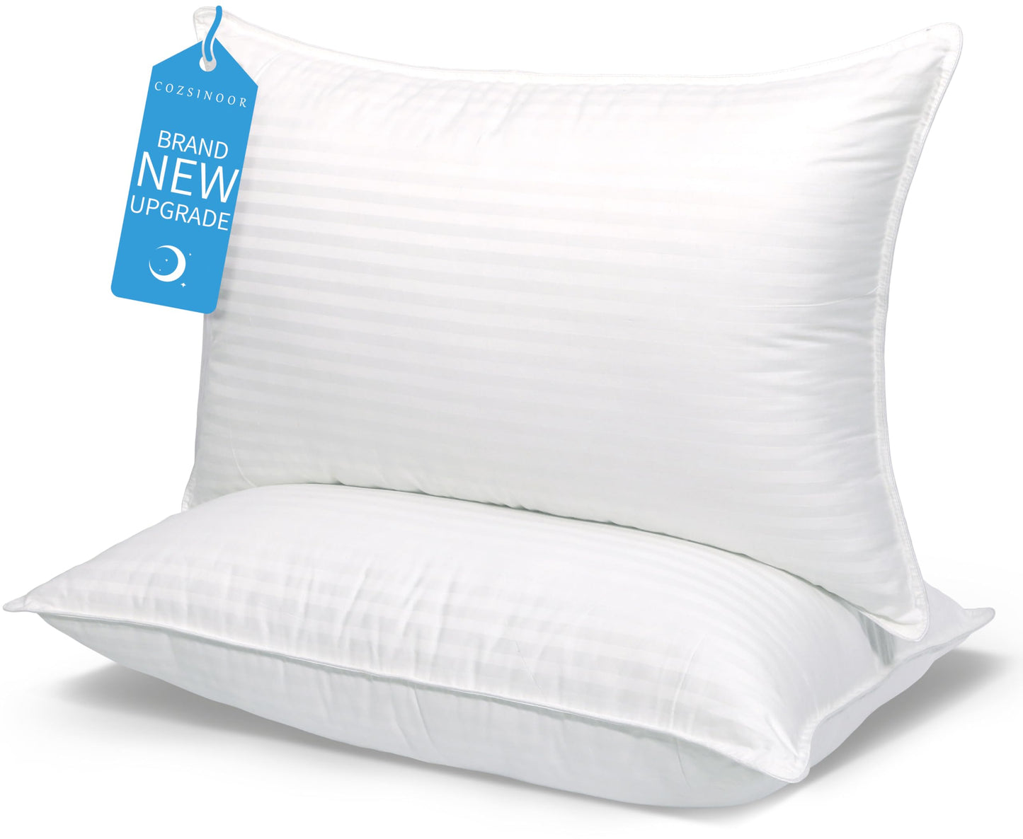 COZSINOOR Bed Pillows for Sleeping Queen Size - Hotel Quality Set of 2 - Breathable Down Alternative Microfiber Filled for Back, Stomach, Side Sleepers, Cooling & Skin-Friendly - Medaid International