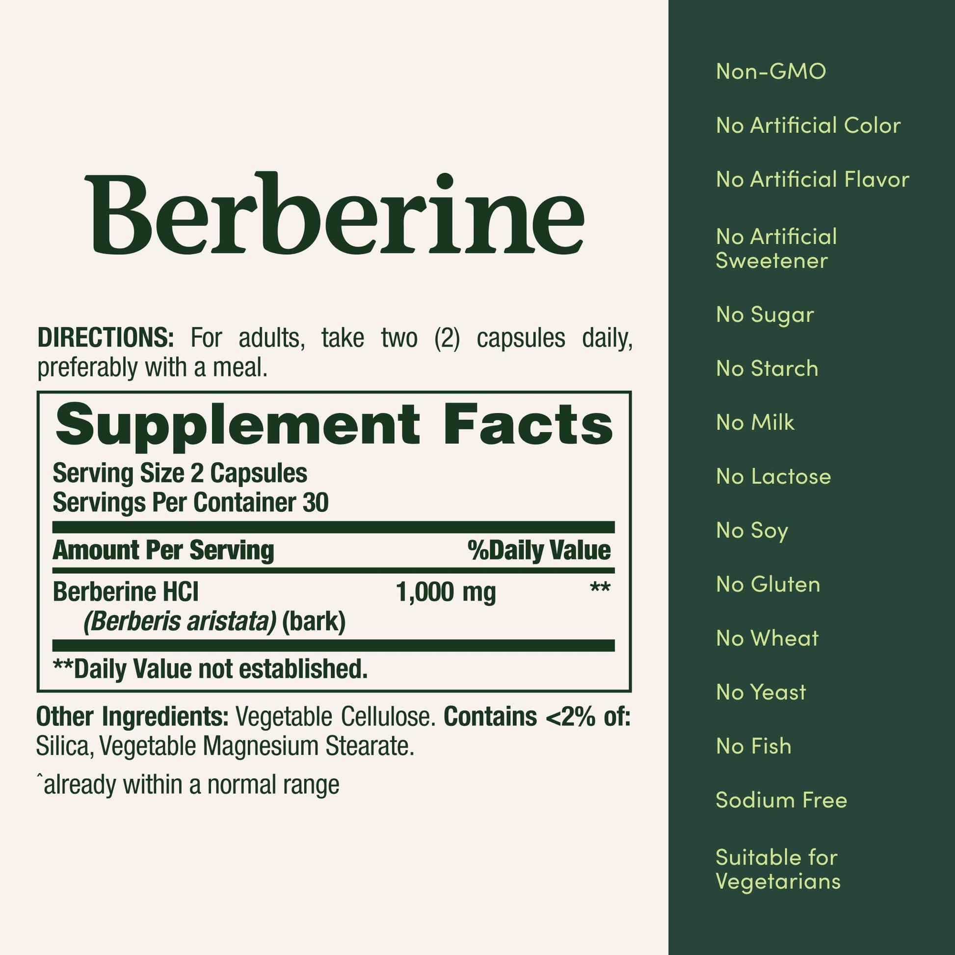 Nature’s Bounty Berberine 1000mg Capsules, Supports Heart Health, Cholesterol & Blood Sugar Levels in a Normal Range, Non-GMO Supplement, 60 Count - Medaid International