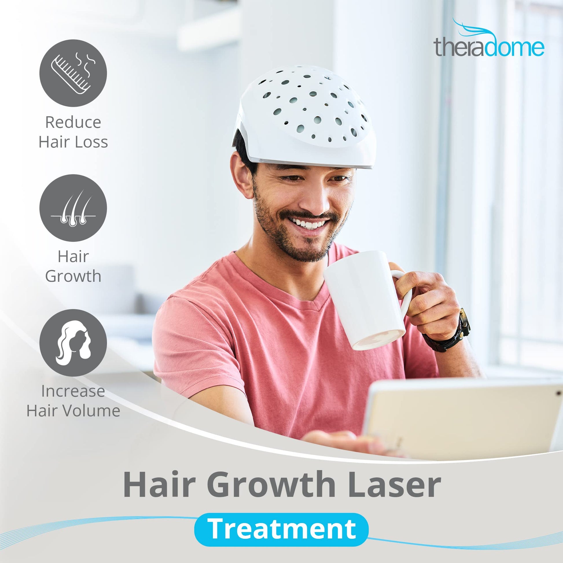 Theradome EVO Laser Hair Growth Helmet LH40 – 100% Laser, No Ineffective LEDs – FDA-Cleared Red Light Therapy for Hair Regrowth 4x Week – Made in the USA - Medaid International