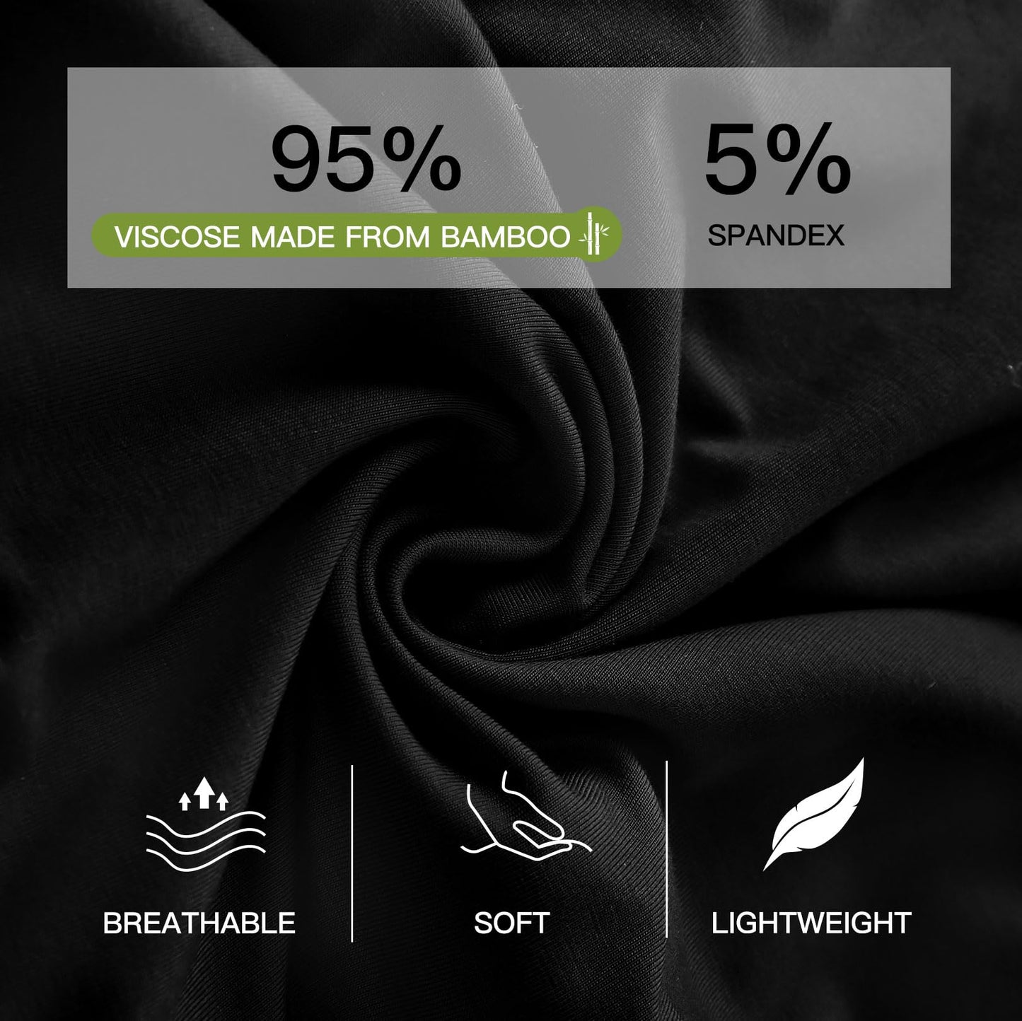 HAVVIS Men's Performance Underwear Boxer Briefs Soft Comfortable Bamboo Viscose Underwear for Men Multipack (L, Boxer Briefs : C05-6 Pack - Black) - Medaid International