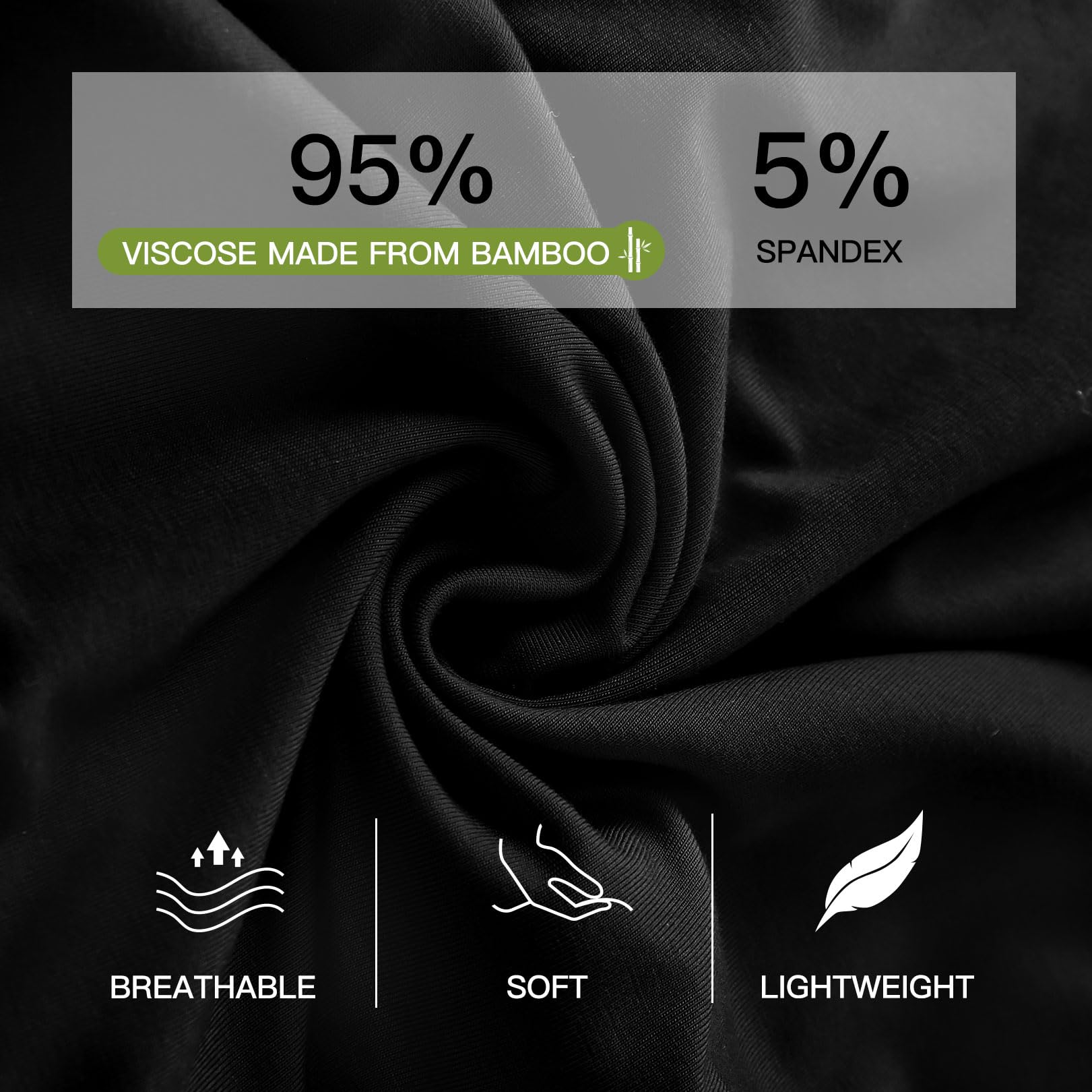 HAVVIS Men's Performance Underwear Boxer Briefs Soft Comfortable Bamboo Viscose Underwear for Men Multipack (L, Boxer Briefs : C05-6 Pack - Black) - Medaid International