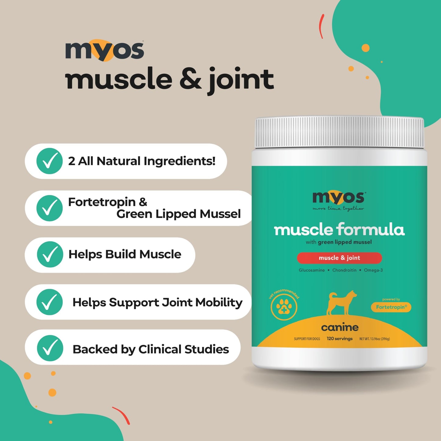 MYOS Muscle & Joint Powered by Fortetropin with Green Lipped Mussel (396 gr) - Medaid International