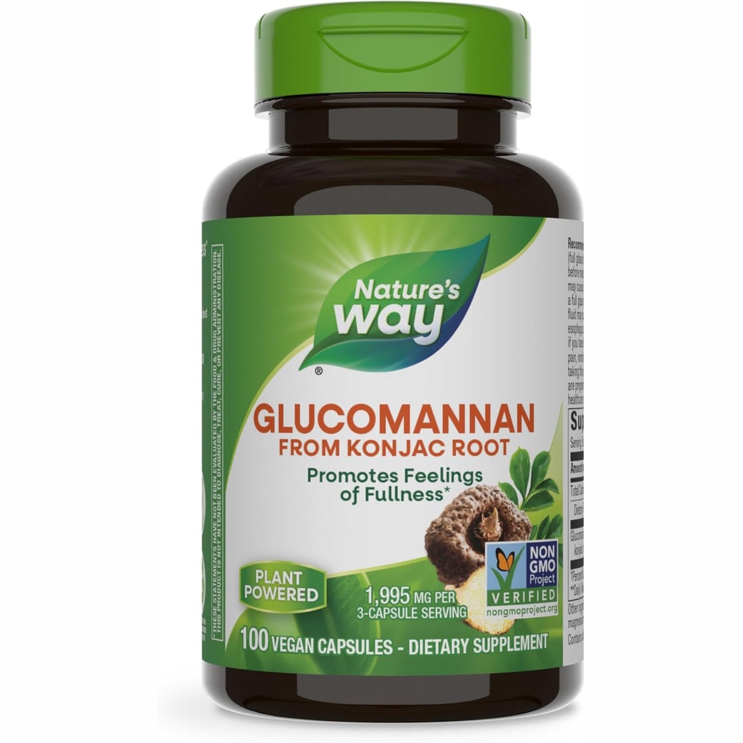 Nature's Way Premium Herbal Glucomannan from Konjac Root, 1,995 mg per serving, 100 Vegan Capsules - Medaid International