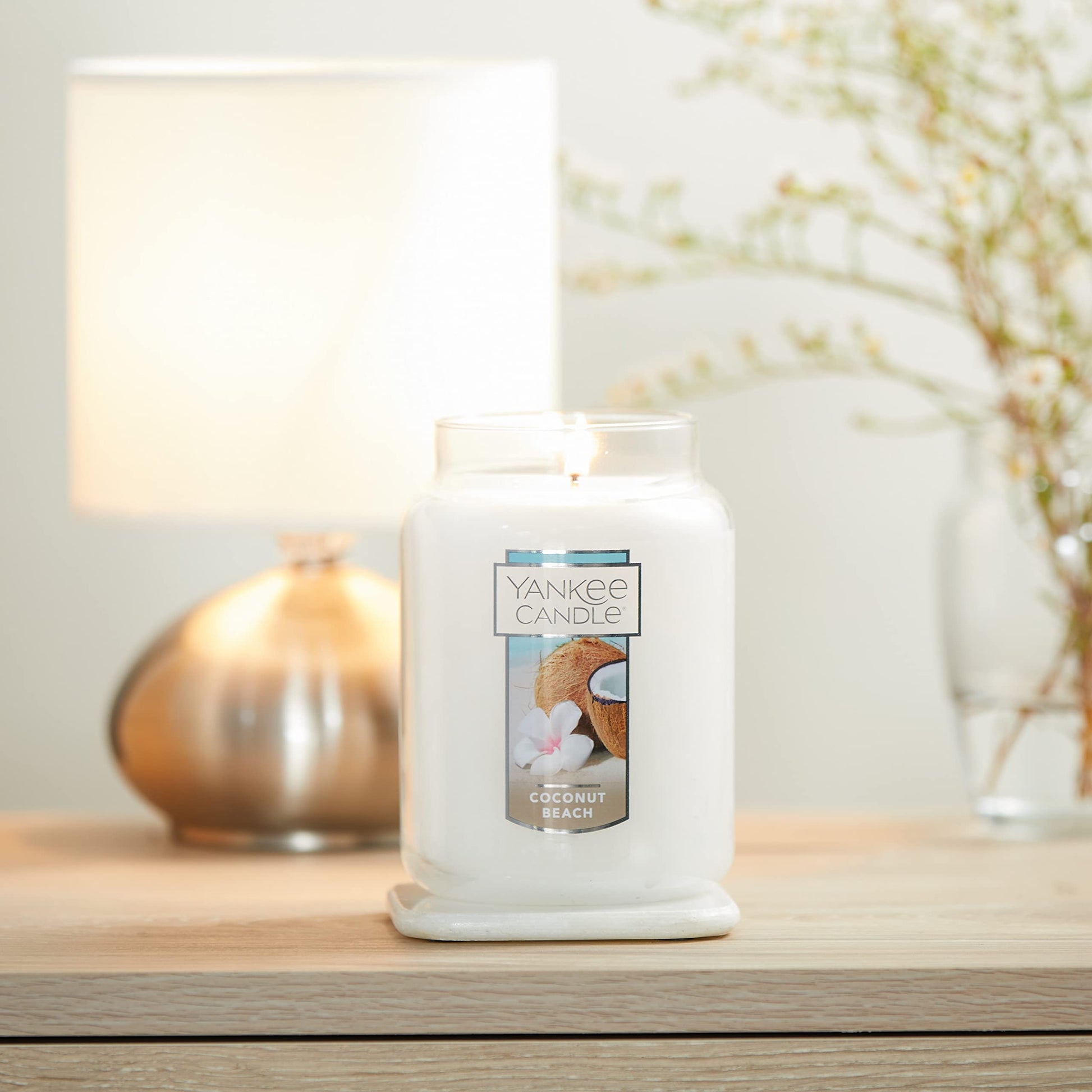 Yankee Candle Coconut Beach Scented Classic 22oz Large Jar Single Wick Candle Over 110 Hours of Burn Time Ideal for Gift-Giving Special Occasions - Medaid International