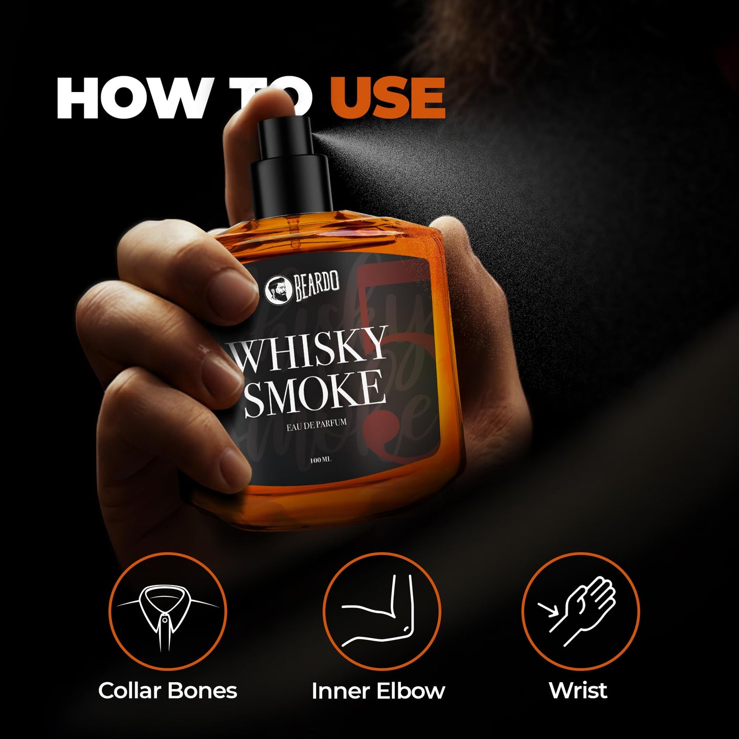 DOPICT Beardo Whisky Smoke Perfume for Men| Spicy, Woody - Oudh | Long Lasting Mens Perfume | Date night fragrance Body Spray for Men 100ml - Medaid International