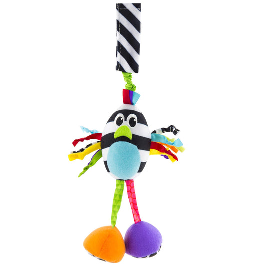 Sassy Boppin’ Birdie | Developmental Plush Toy for Early Learning | High Contrast | Attaches to Baby Gear for Travel | For Ages Newborn and Up (80660), Multicoloure