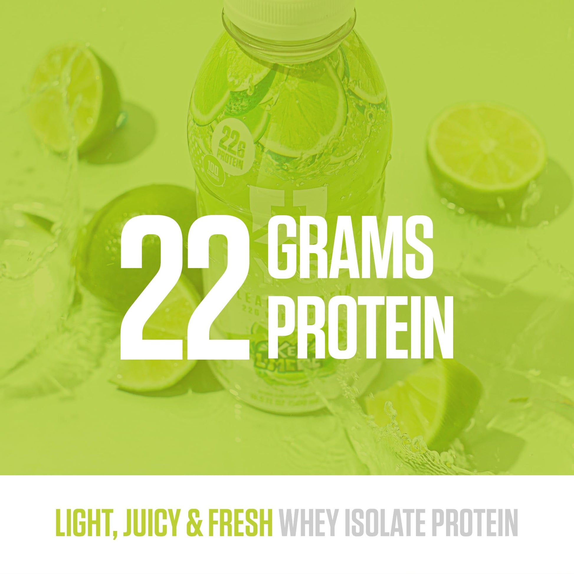 RYSE Clear Protein Drink - Key Lime Pie - 100 Calories, 22g Whey Isolate Protein Shake, Sugar-Free, 0g Fat & Lactose-Free - Refreshing Ready-to-Drink Beverage - 16.9 fl oz Bottles (12-Pack) - Medaid International