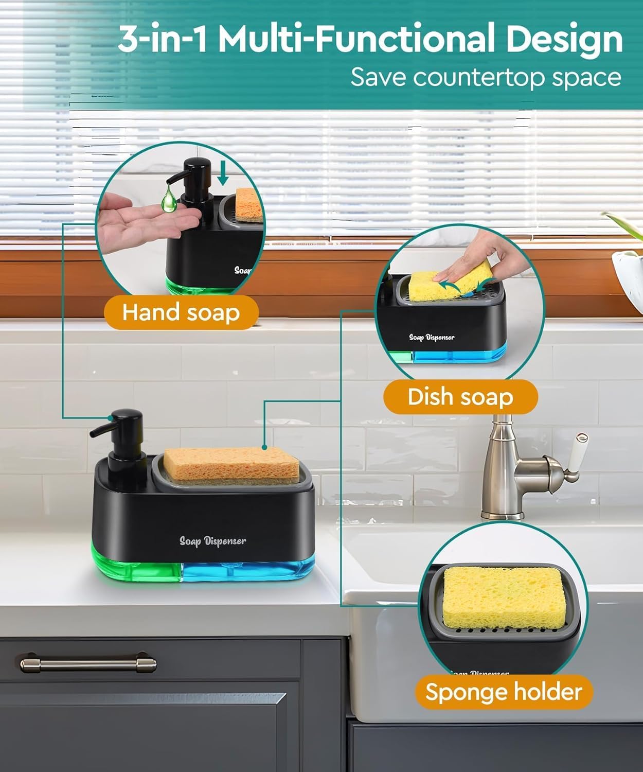 Hand and Dish Soap Dispenser Set